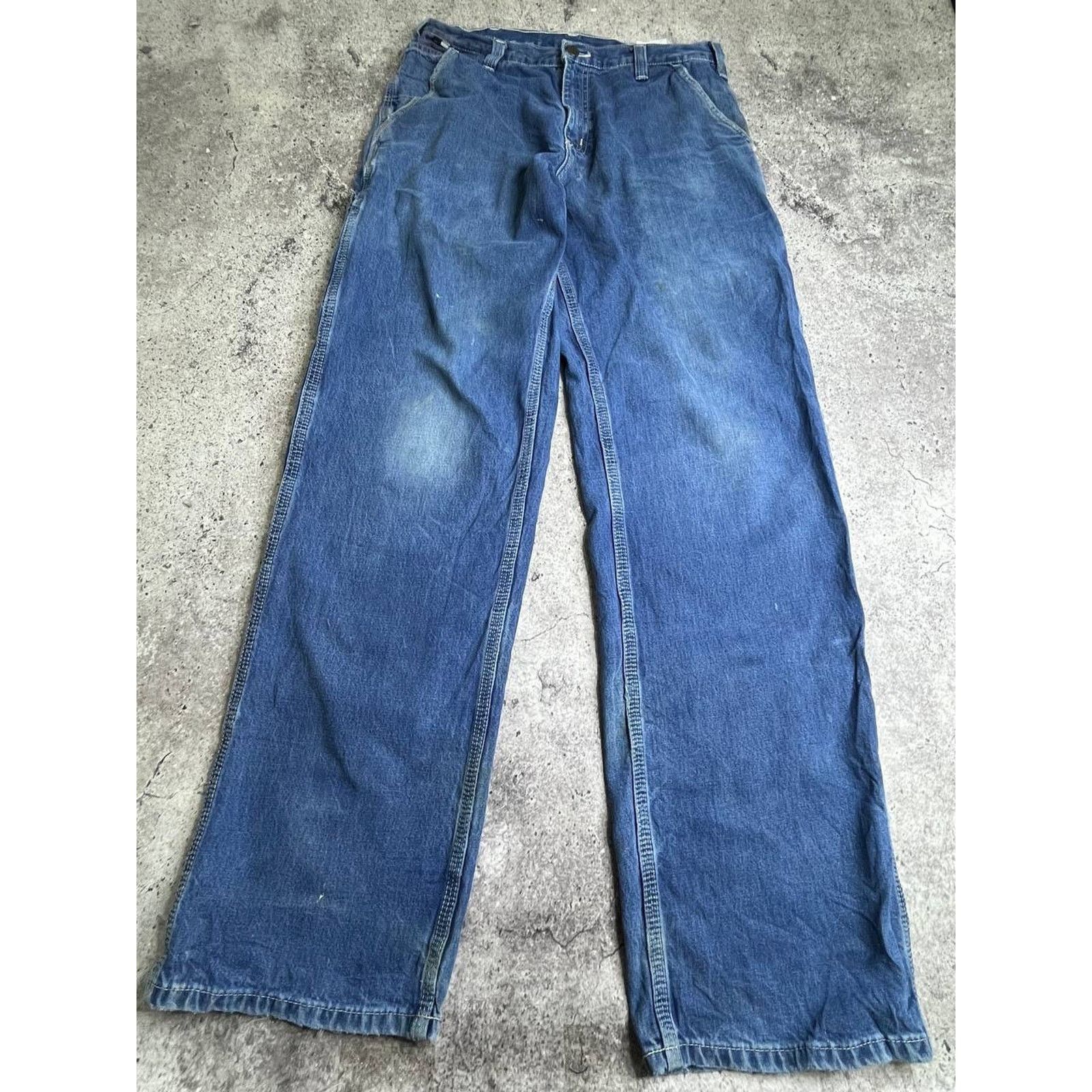 Carhartt Vintage Carhartt Denim Carpenter Pants Washed Distressed Size US 32 / EU 48 - 1 Thumbnail
