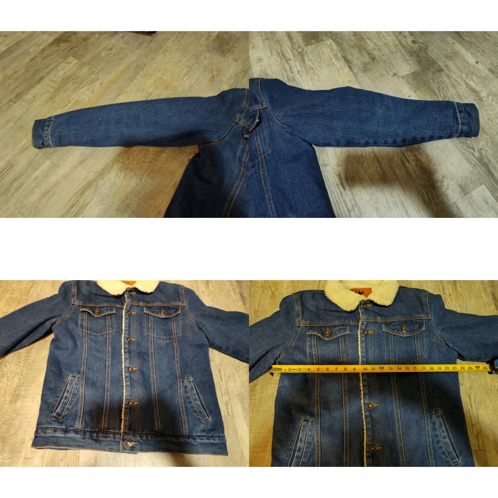 Vintage Weiweiniuzai Jean Jacket Sherpa Lined Very Thick Coat Button Closure EUC! Size US 31 - 8 Thumbnail