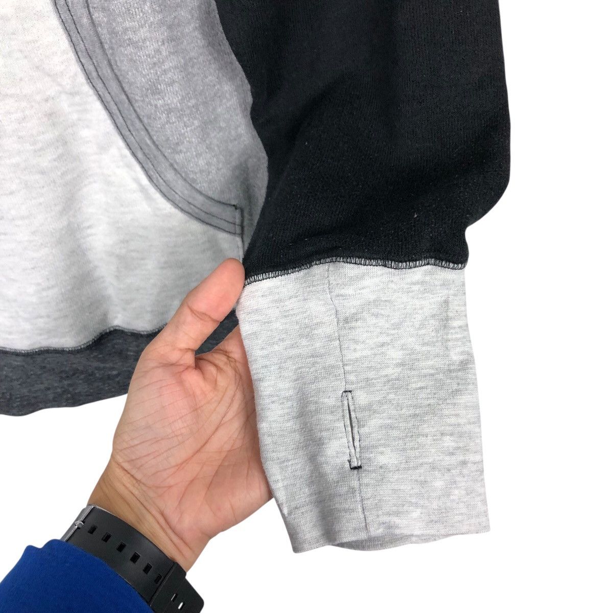 Hysteric Glamour 📌Rich Grey Two Tone Hoodie Pull Over Biker Gym Master Size US L / EU 52-54 / 3 - 12 Thumbnail