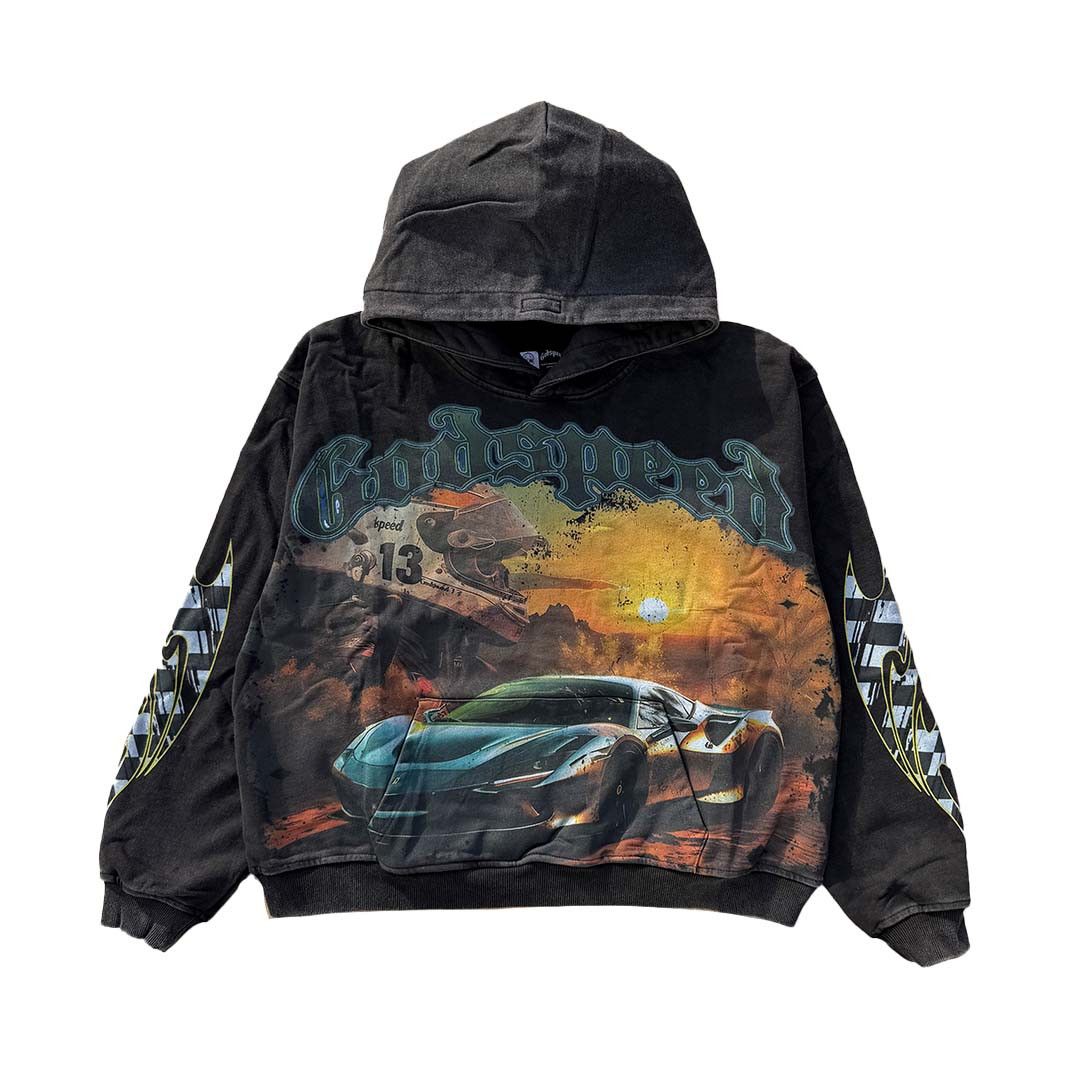 Godspeed Sunset Drift Hoodie Black Wash Size US XL / EU 56 / 4 - 1 Thumbnail