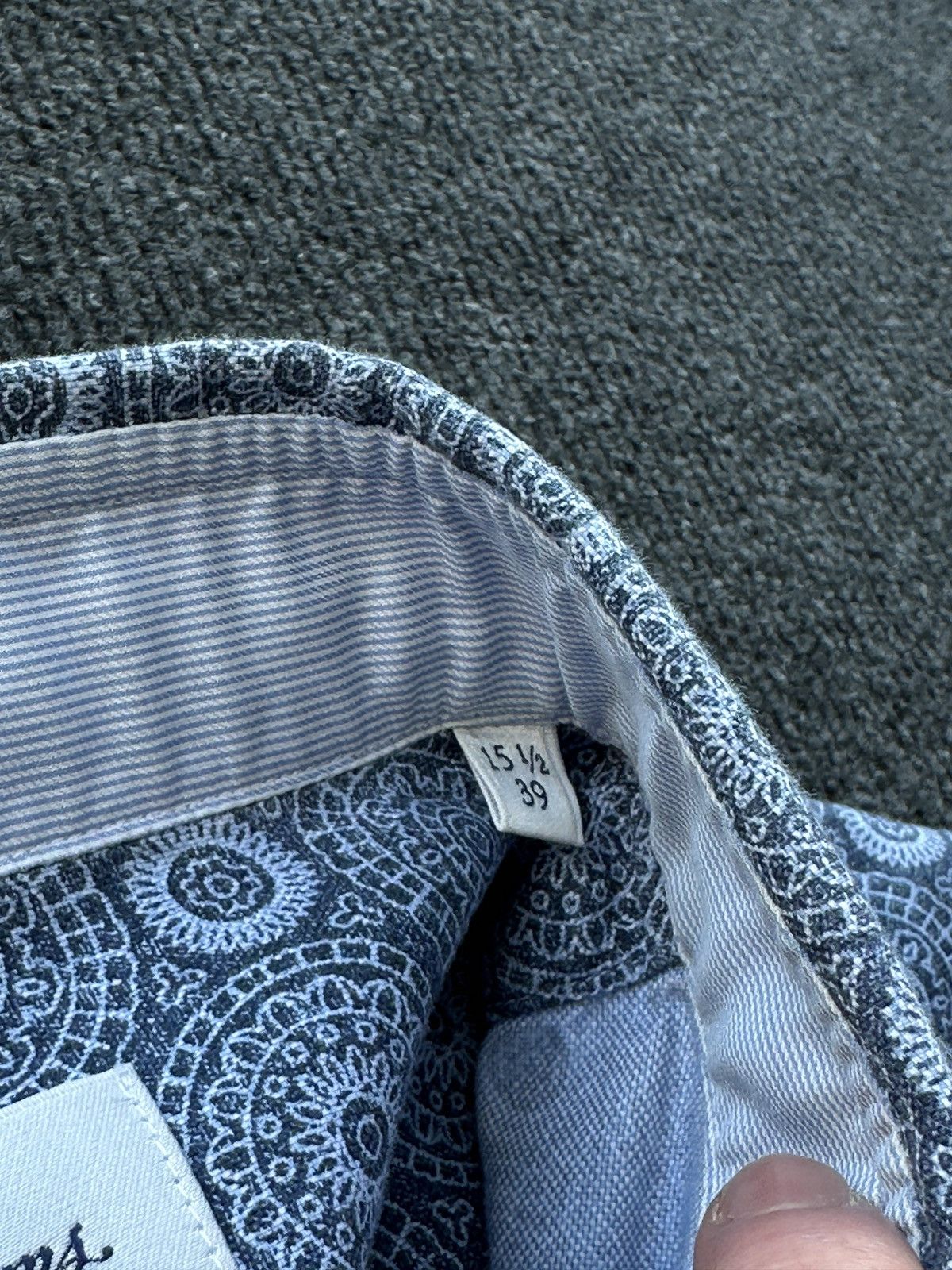 Strenstroms 🚨Stenstroms Men 15 1/2 39 M Casual Shirt blue luxury flowers Size US M / EU 48-50 / 2 - 7 Thumbnail