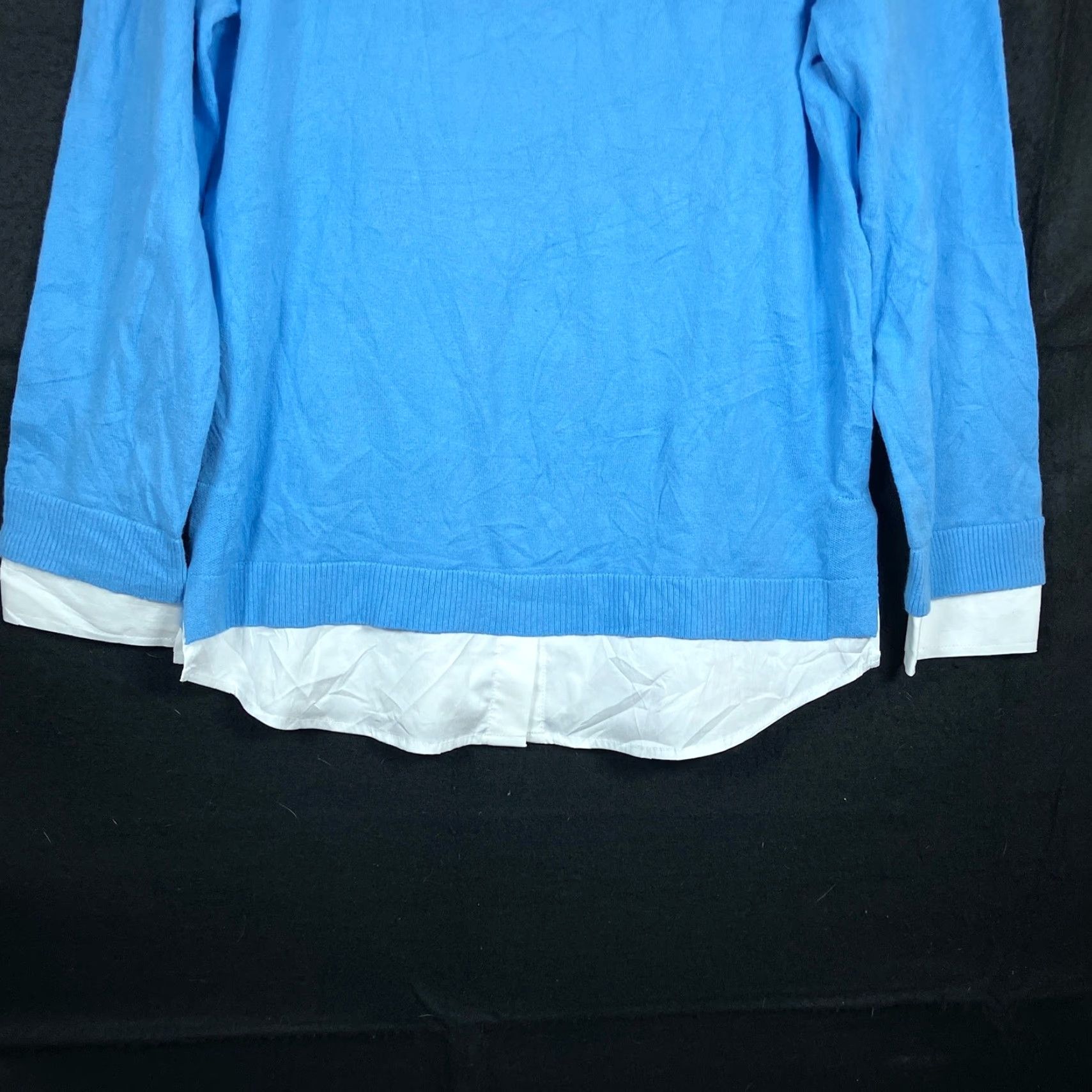 Vintage Chicos Womens Sweater Blue Crew Neck Layered Long Sleeve Stretch S Pullover Knit Casual Workwear 0 (S) Womens Size S / US 4 / IT 40 - 3 Thumbnail