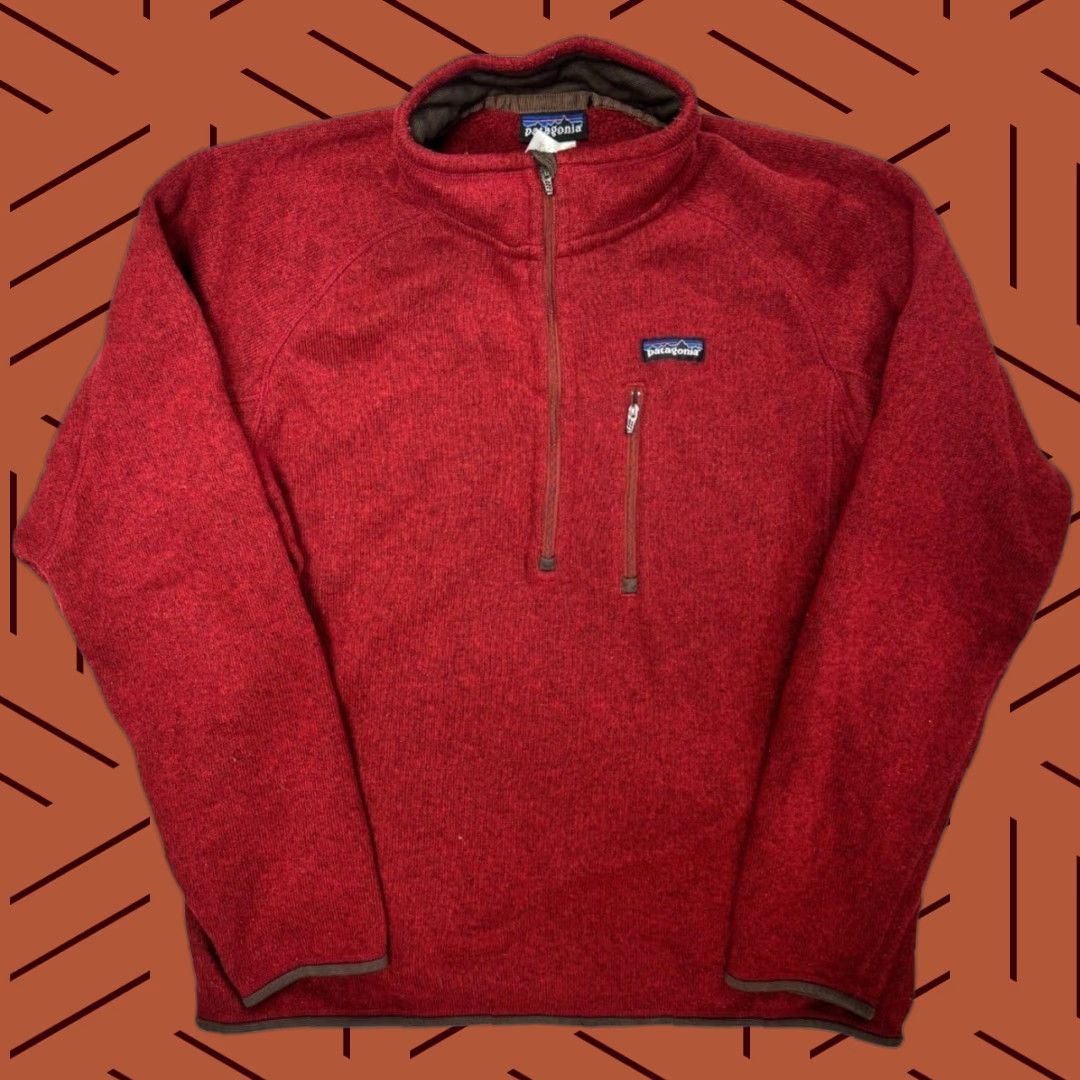 Patagonia VINTAGE Patagonia Men's Better Sweater 1/4 Zip Fleece Jacket Size L Red Shirt Mens Red 90s style, light pilling Size US L / EU 52-54 / 3 - 1 Thumbnail