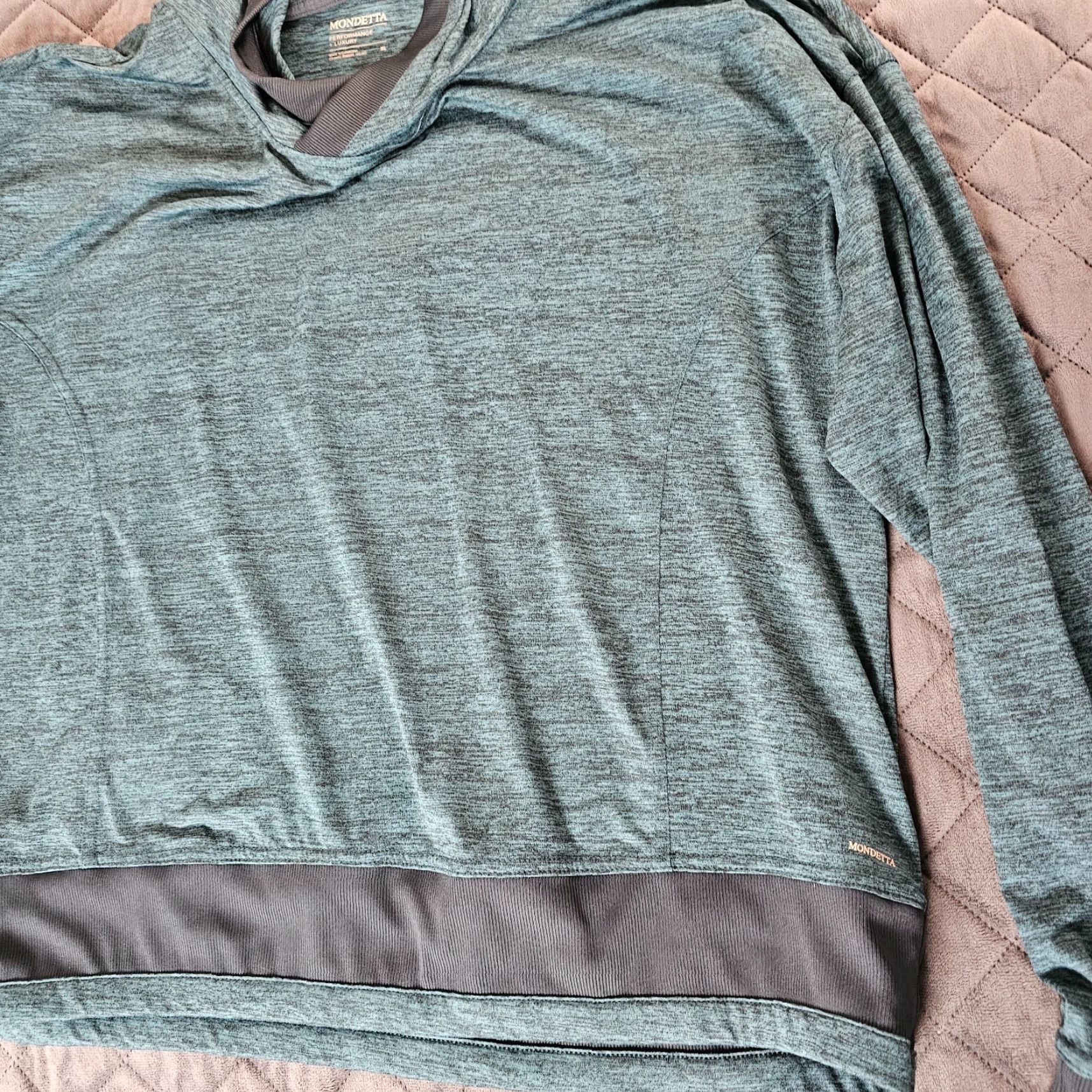 Vintage Mondetta Hoodie Adult XL Green Black Heather Performance Luxury Women's Size XL / US 12-14 / IT 48-50 - 3 Thumbnail