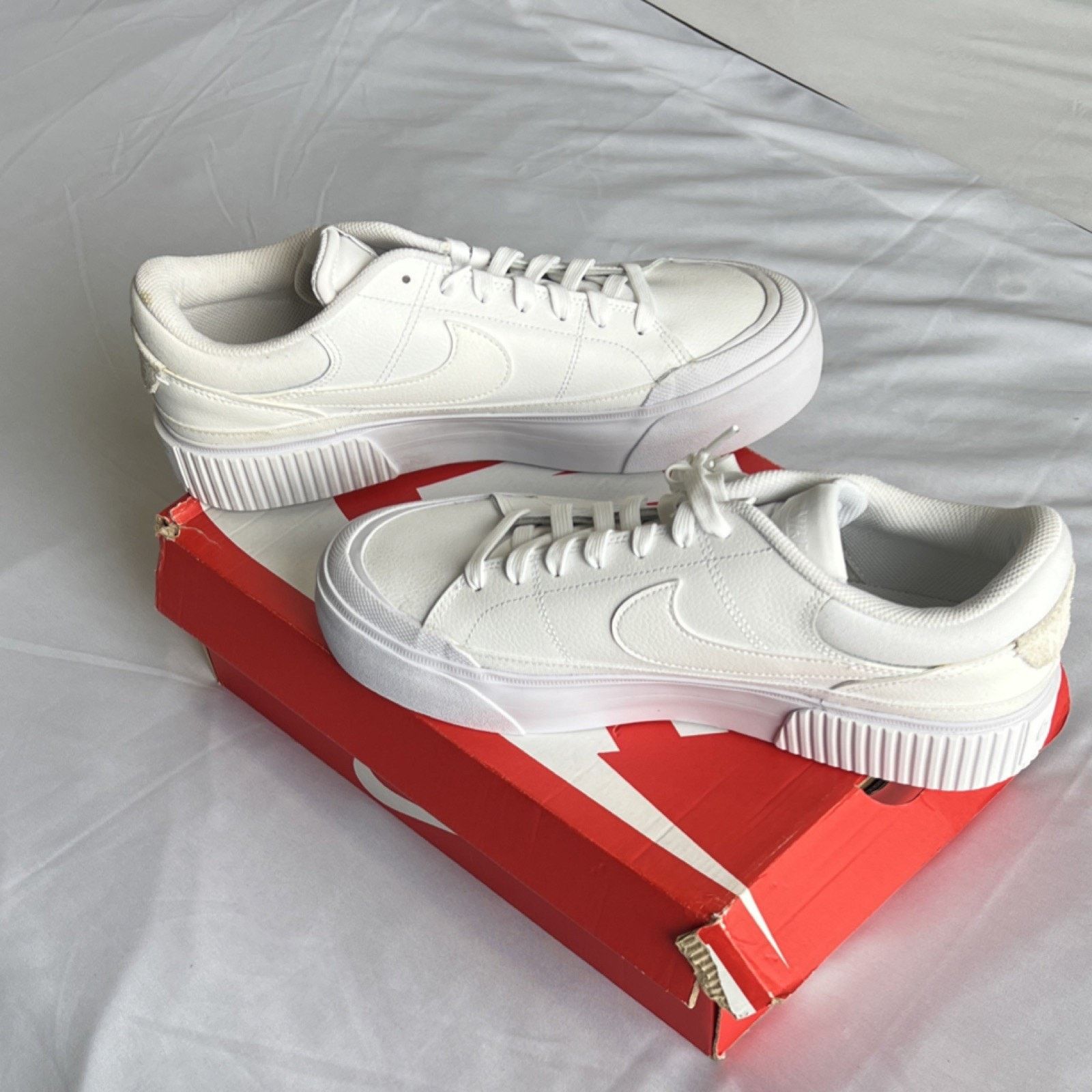 Nike Nike Court Legacy Lift White Hemp Men's Comfort Sneakers Size US 11.5 / EU 44-45 - 4 Thumbnail
