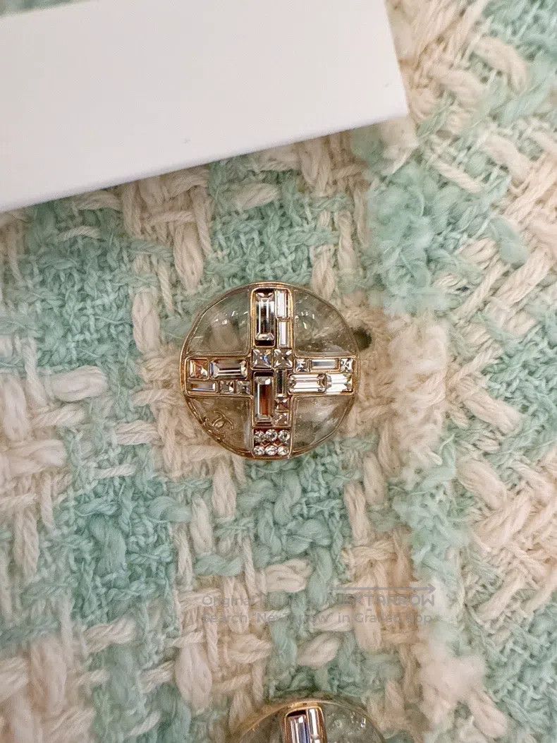Chanel Chanel 23S spring and summer mint green thousand-bird chec Size XS / US 0-2 / IT 36-38 - 5 Thumbnail