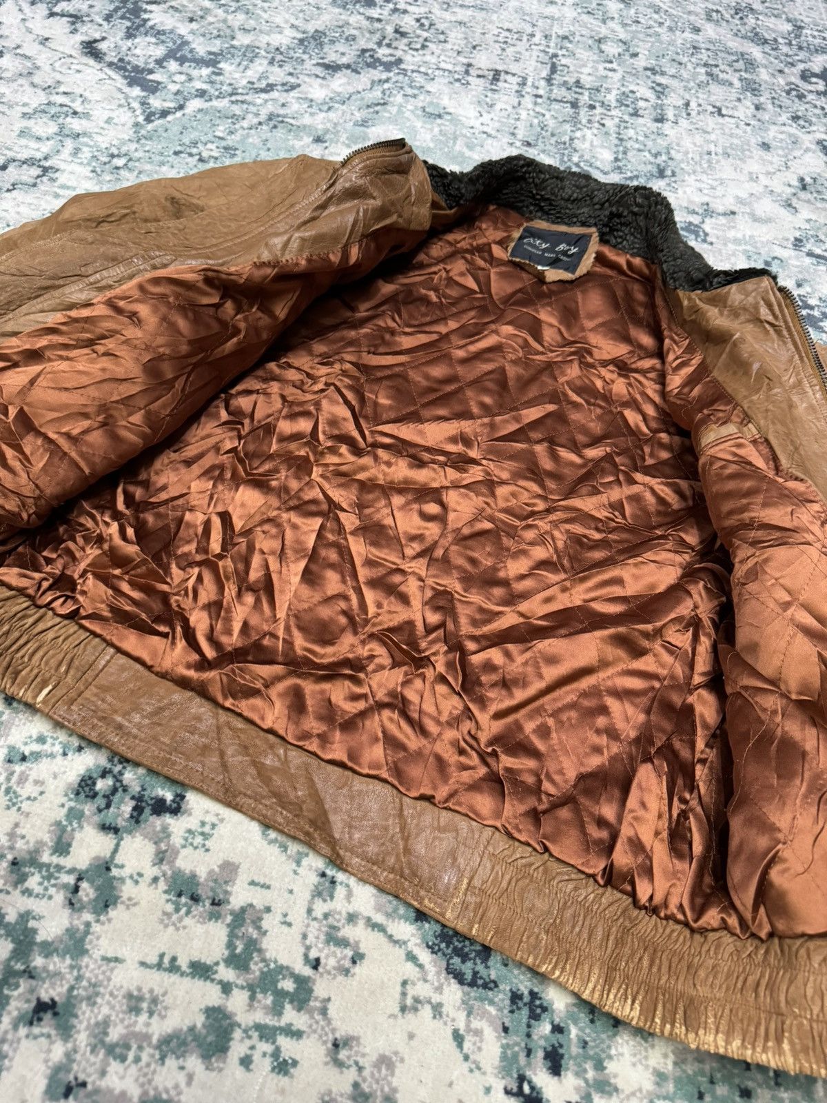Vintage VINTAGE LAMB SKIN KOREAN TASK FORCE 77 LEATHER JACKET Size US L / EU 52-54 / 3 - 8 Thumbnail