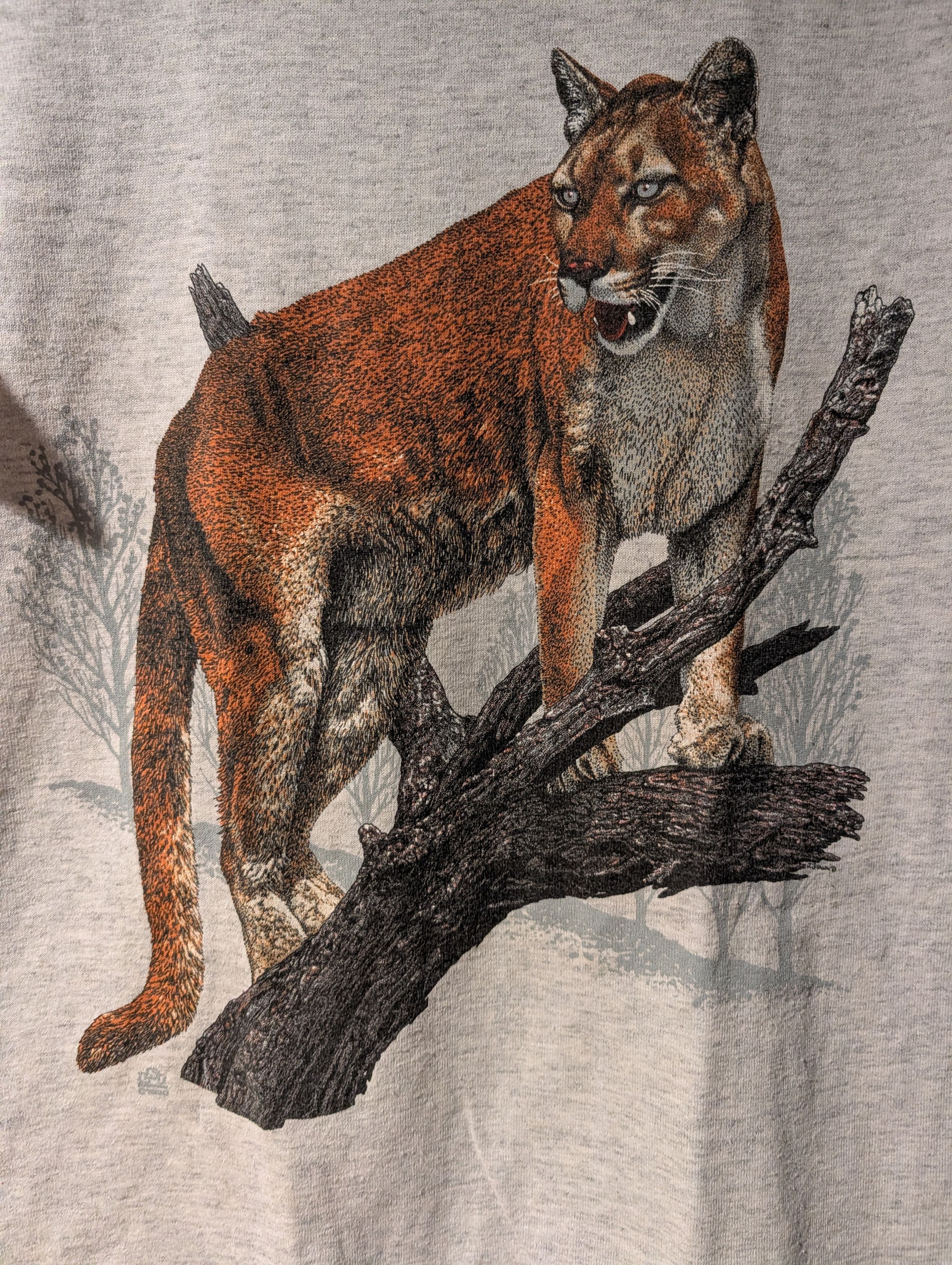 Arts & Science Vintage 1990 Mountain Lion Animal Nature Wildlife T-Shirt Size US M / EU 48-50 / 2 - 2 Thumbnail