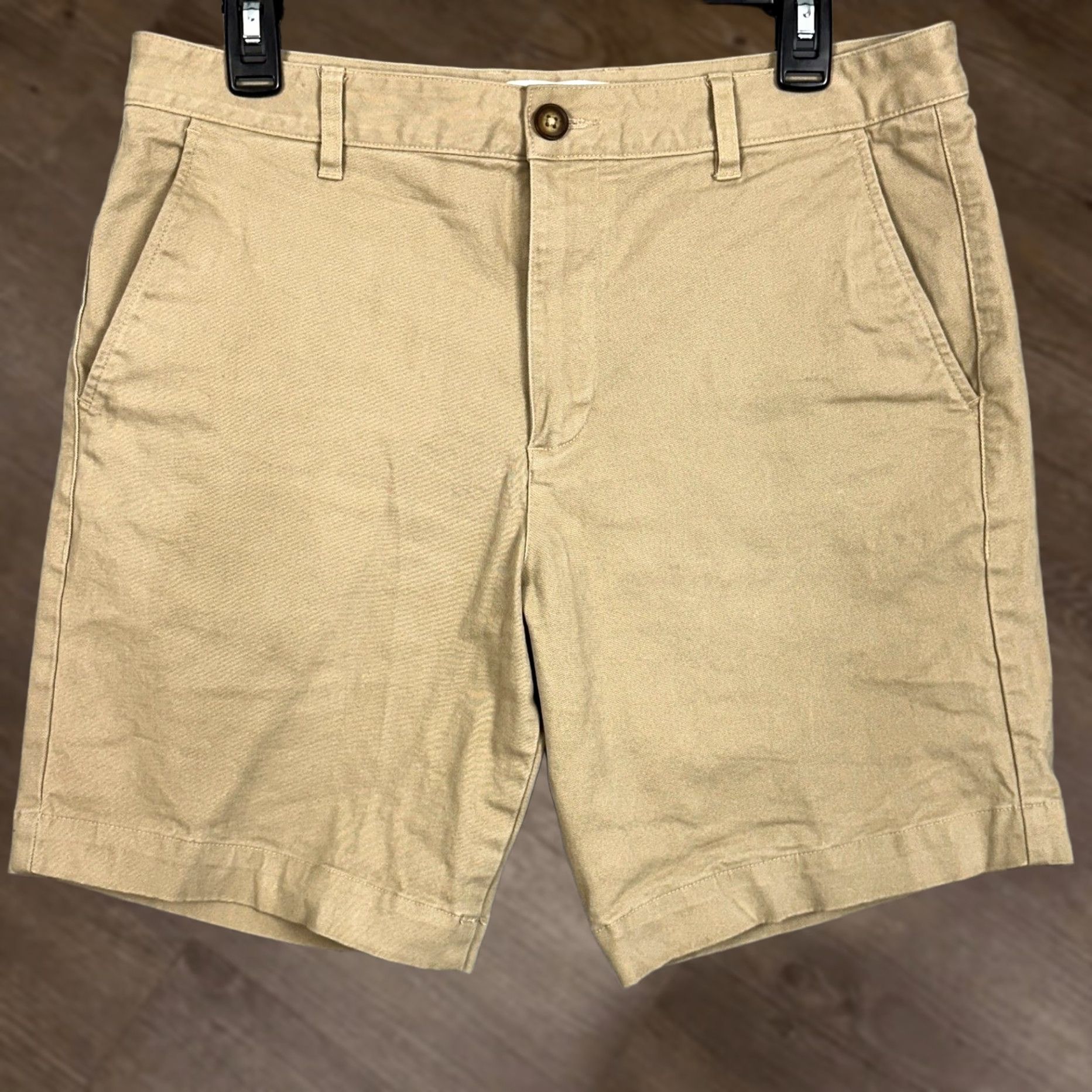 Mott & Bow Mott & Bow Chino Shorts Mens 30 Flat Front 8in Inseam Tan Khaki Pockets Zip Fly Size US 30 / EU 46 - 1 Thumbnail