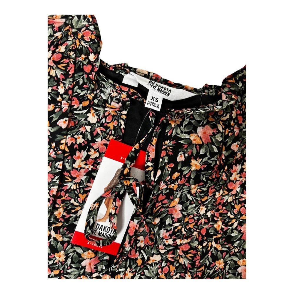 Designer BB Dakota l NWT Sleeveless Tiered Black Floral Dress XS Size XS / US 0-2 / IT 36-38 - 6 Thumbnail
