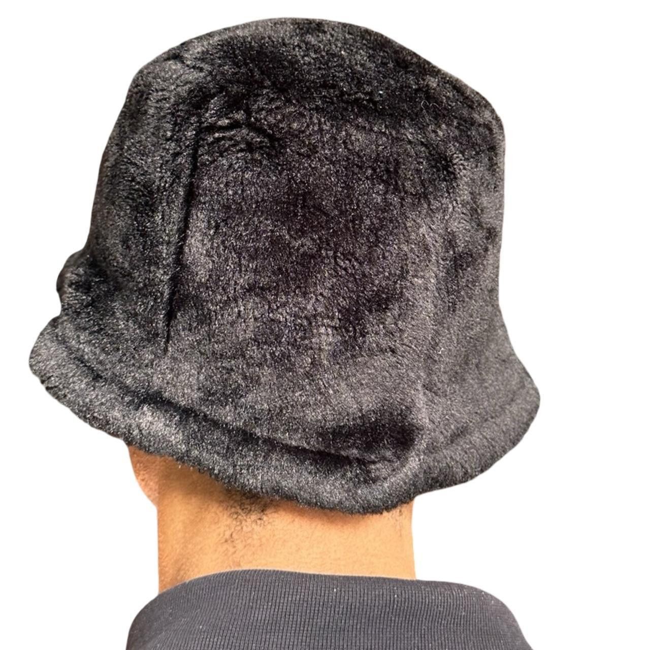 Other VIntage Black Faux Fur Winter Bucket Hat Beanie Size ONE SIZE - 5 Thumbnail