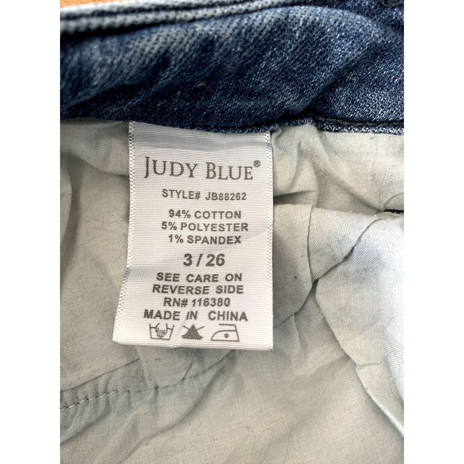 Vintage Judy Blue Relaxed Fit Jeans Women's 26x26.5 Blue Mid Rise Tapered Skinny Stretch Denim 5-Pocket Zipper Button Logo 90s City College Preppy Size 26" / US 2 / IT 38 - 8 Thumbnail