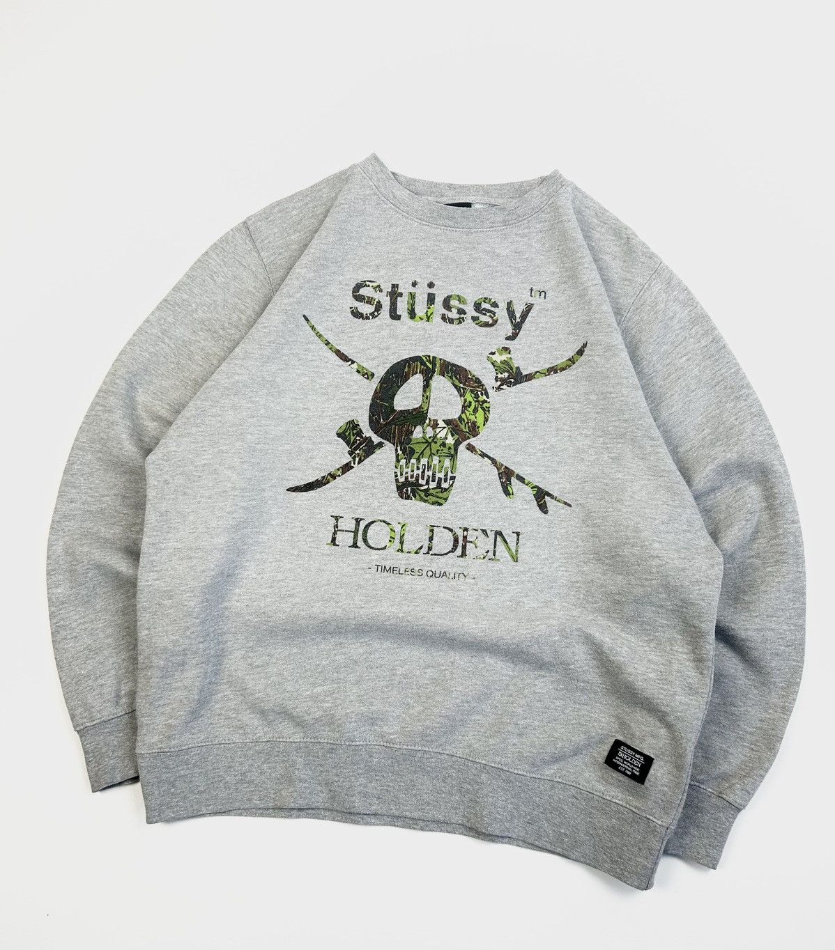 rare Vintage Stussy x Holden Skull Sweatshirt 90's Y2k