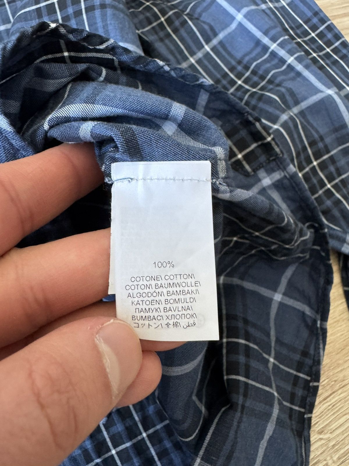 Brunello Cucinelli Brunello Cucinelli Slim Fit Blue Flannel Button Up Shirt Size US XL / EU 56 / 4 - 6 Thumbnail
