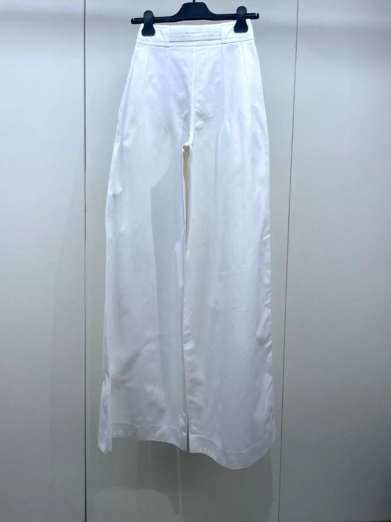 Dior Dior White denim belt wide-leg trousers 2504-Nextarrow Size 42" / US 20 - 2 Thumbnail