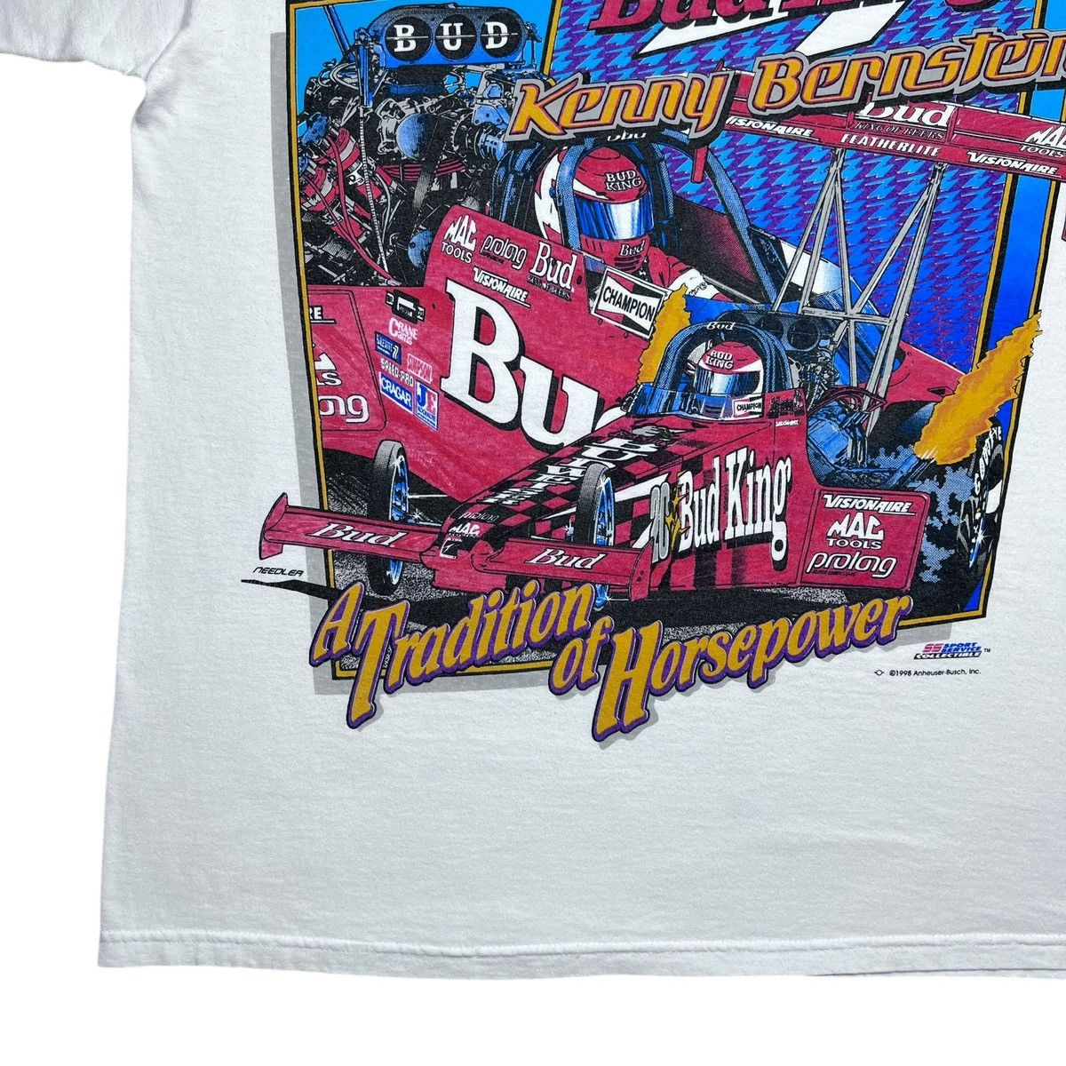 Budweiser Vintage 1998 Budweiser Racing Kenny Bernstein Graphic TShirt Size US L / EU 52-54 / 3 - 14 Thumbnail