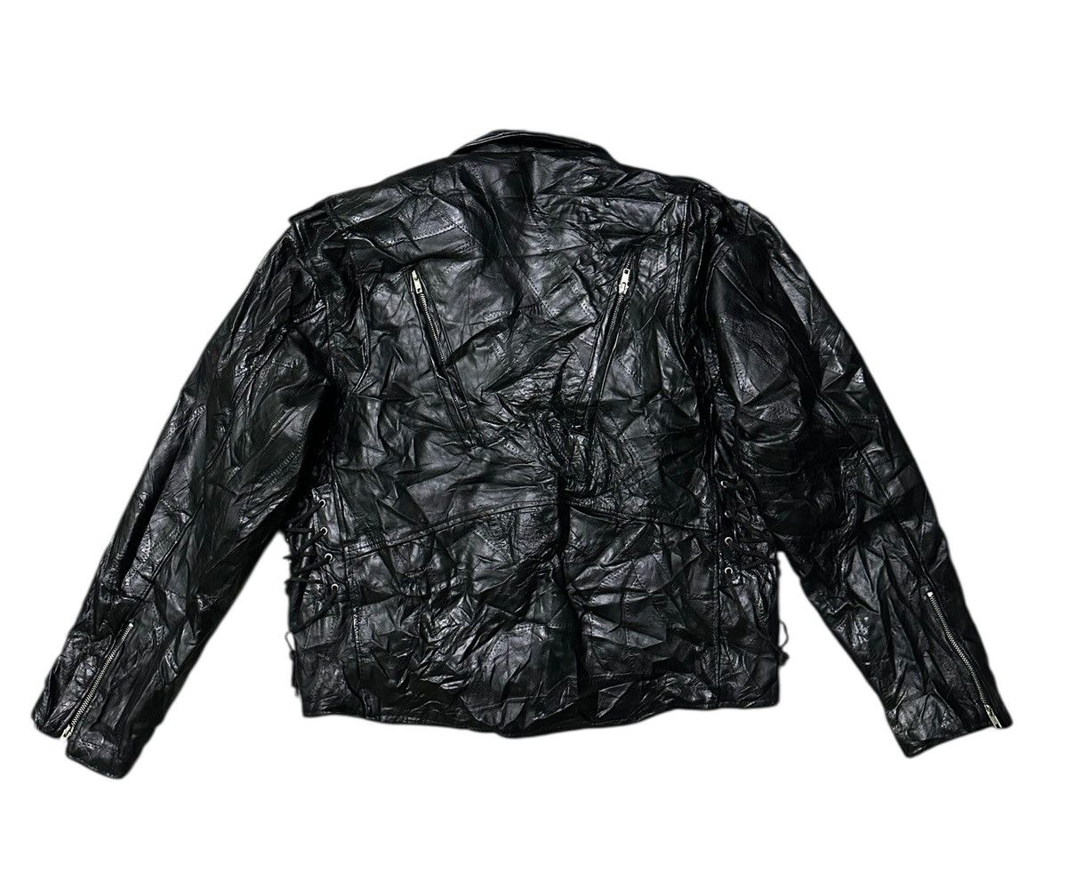 Japanese Brand Diamond plate double collar leather jacket Size US L / EU 52-54 / 3 - 10 Thumbnail