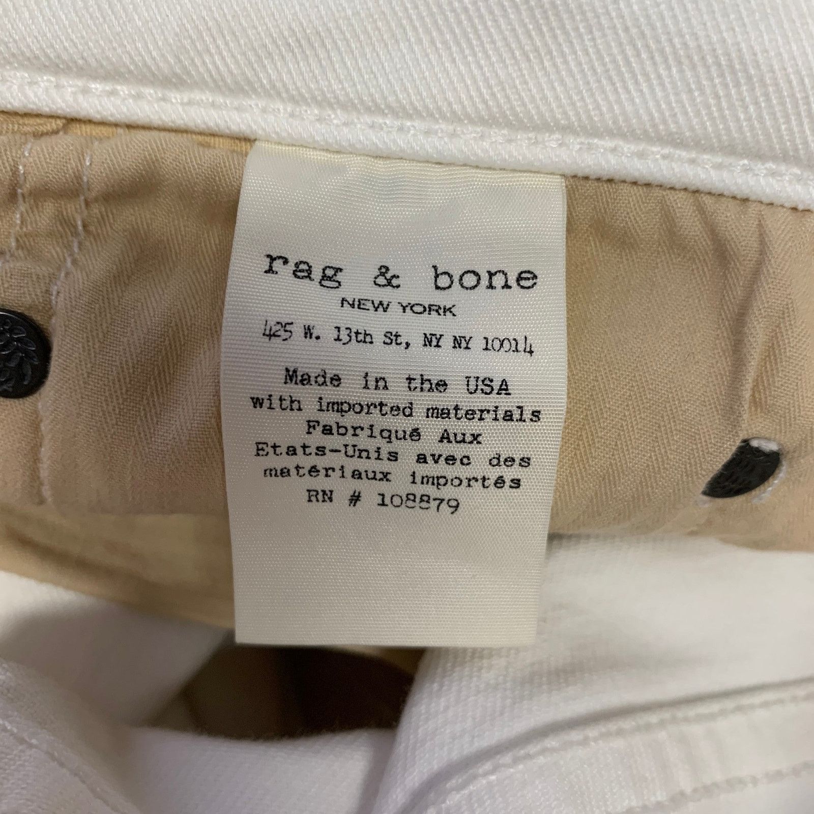 Rag & Bone RAG & BONE Size 30 White Distressed Skinny Jeans Size US 30 / EU 46 - 6 Thumbnail