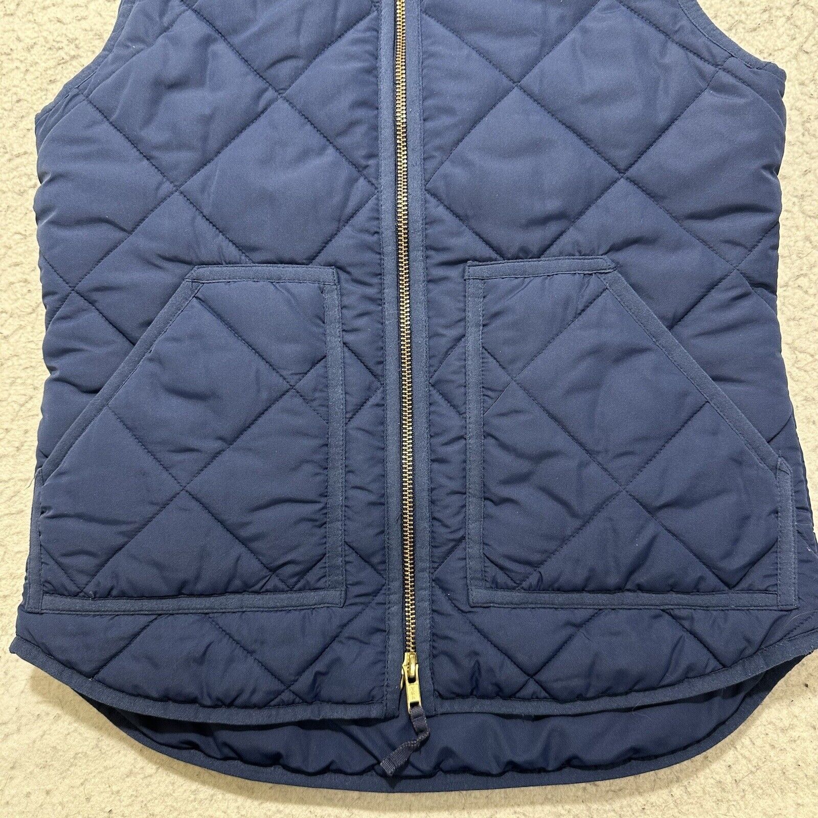 J.Crew J. Crew XXS Quilted Puffer Vest Full Zip Navy Blue Jacket Size XXS / US 00 / IT 34 - 7 Thumbnail