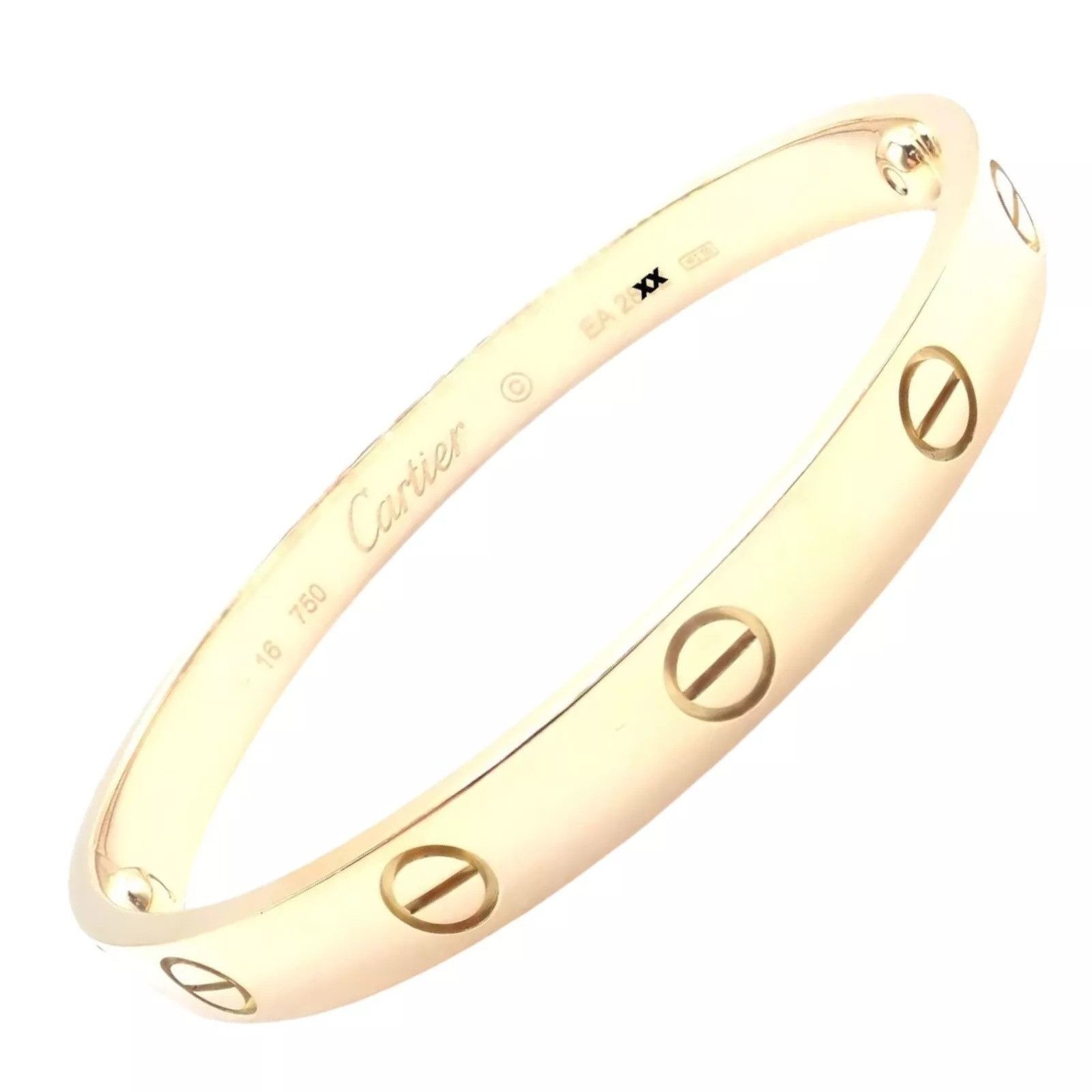 Cartier Cartier 18k Yellow Gold Love Bangle Bracelet Size 19 Paper Size ONE SIZE - 1 Thumbnail