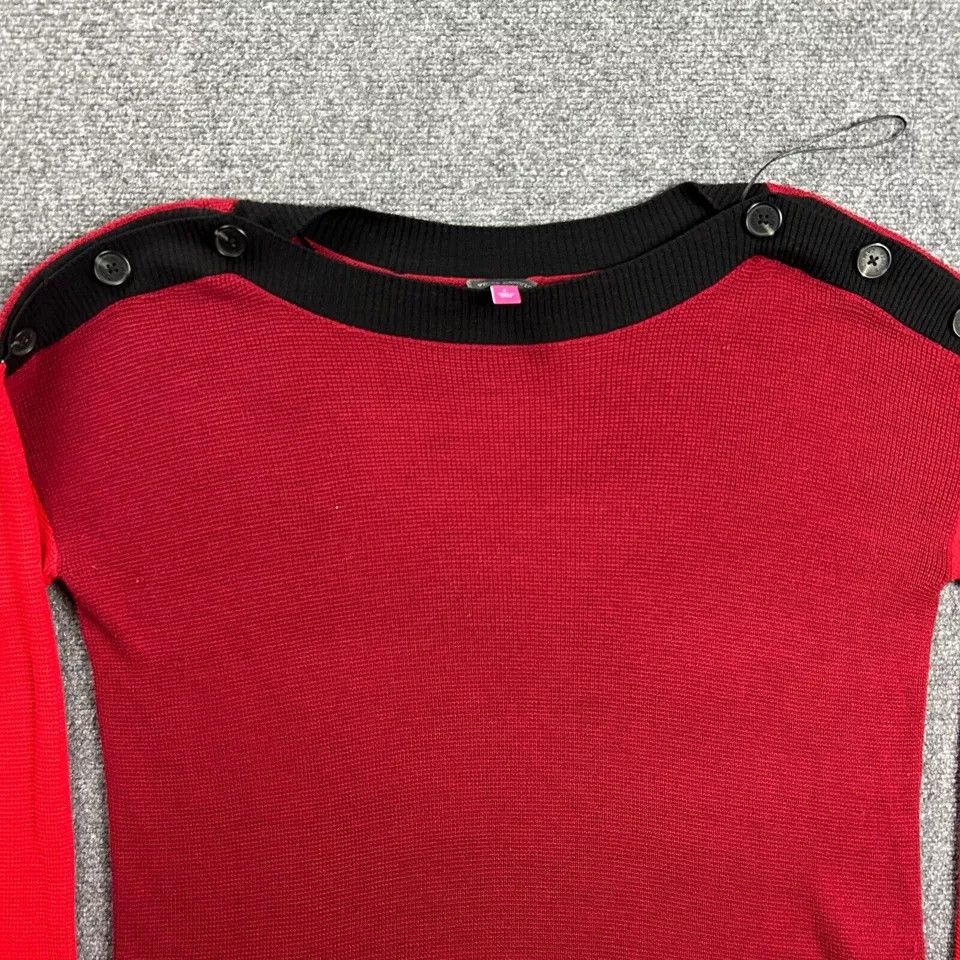 Vince Camuto Vince Camuto Sweater Womens Large Red Knit Tunic Casual Size L / US 10 / IT 46 - 2 Thumbnail