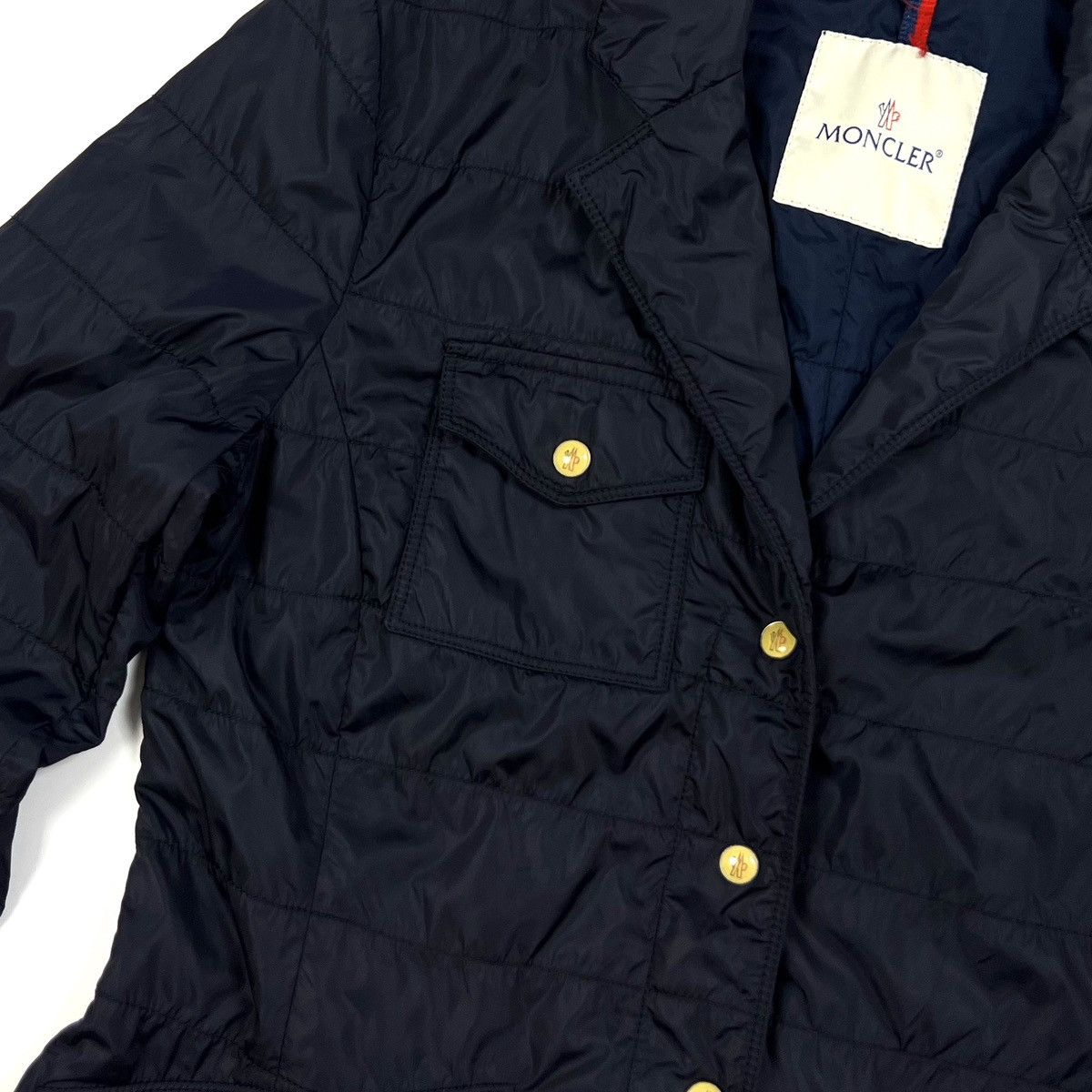 Moncler Auth Moncler Nylon Navy Blue Jacket Blazer Women’s Size S/M Size M / US 6-8 / IT 42-44 - 7 Thumbnail