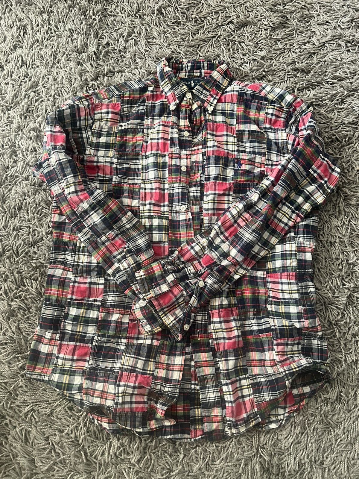 VINTAGE POLO RALPH LAUREN MADRIS PLAID PATCHWORK