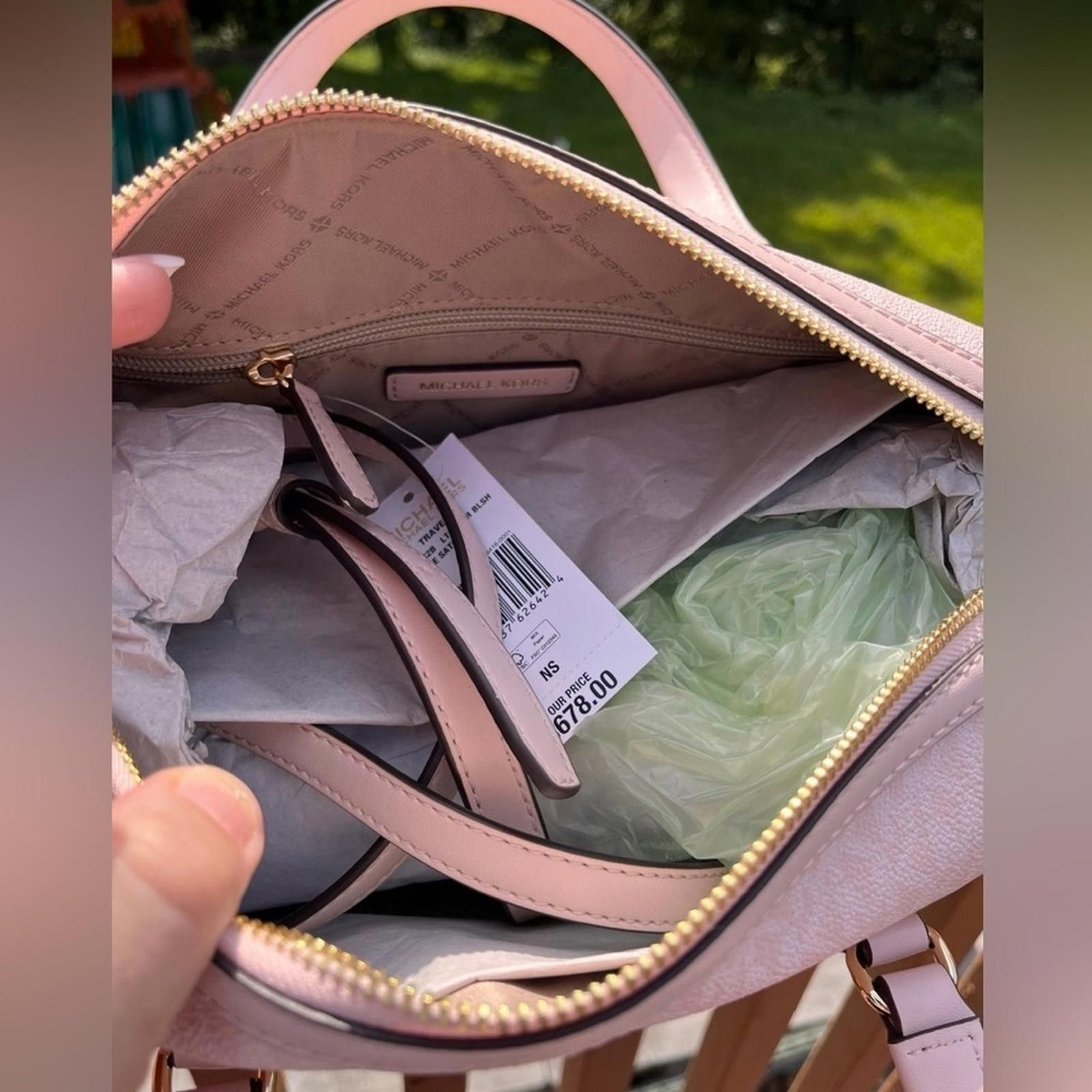 Michael Kors Michael Kors Powder Blush Travel Satchel W/ Crossbody Strap Size ONE SIZE - 6 Thumbnail