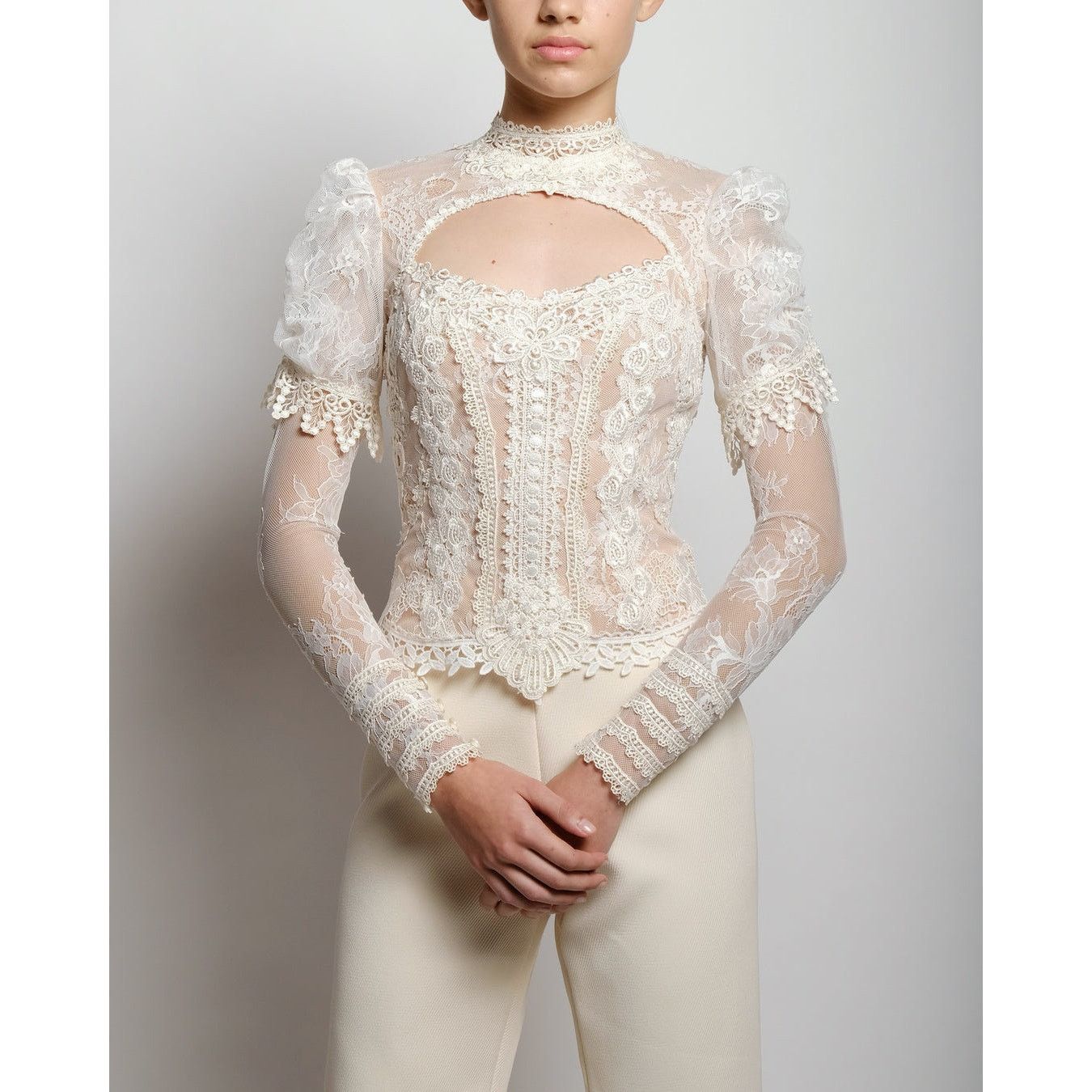 Other Cappalli Alia French Chantilly lace collage Victorian blouse Size XS / US 0-2 / IT 36-38 - 1 Thumbnail