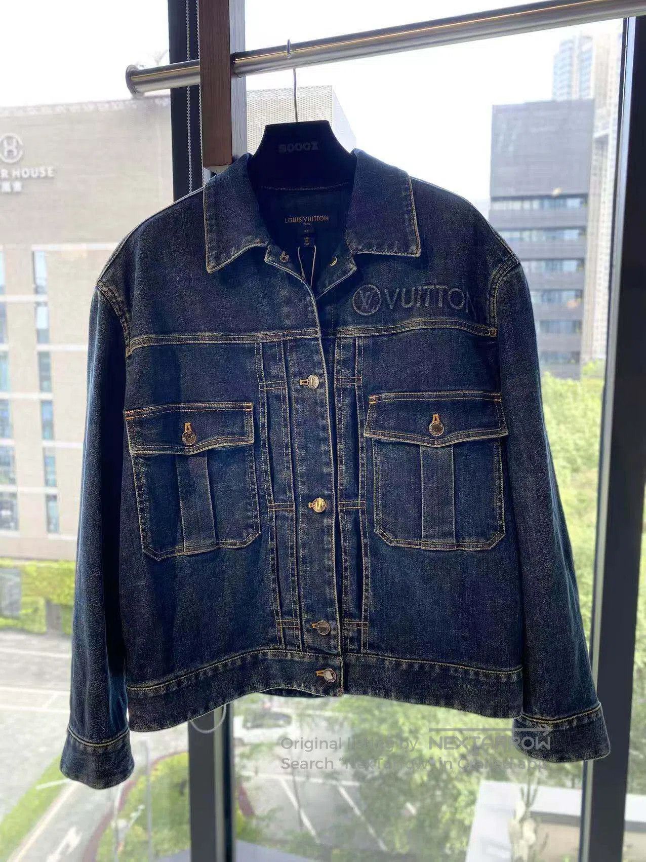 Louis Vuitton Louis Vuitton Alphabet leather brand denim jacket jacket| Size 4XL / US 24-26 - 2 Thumbnail