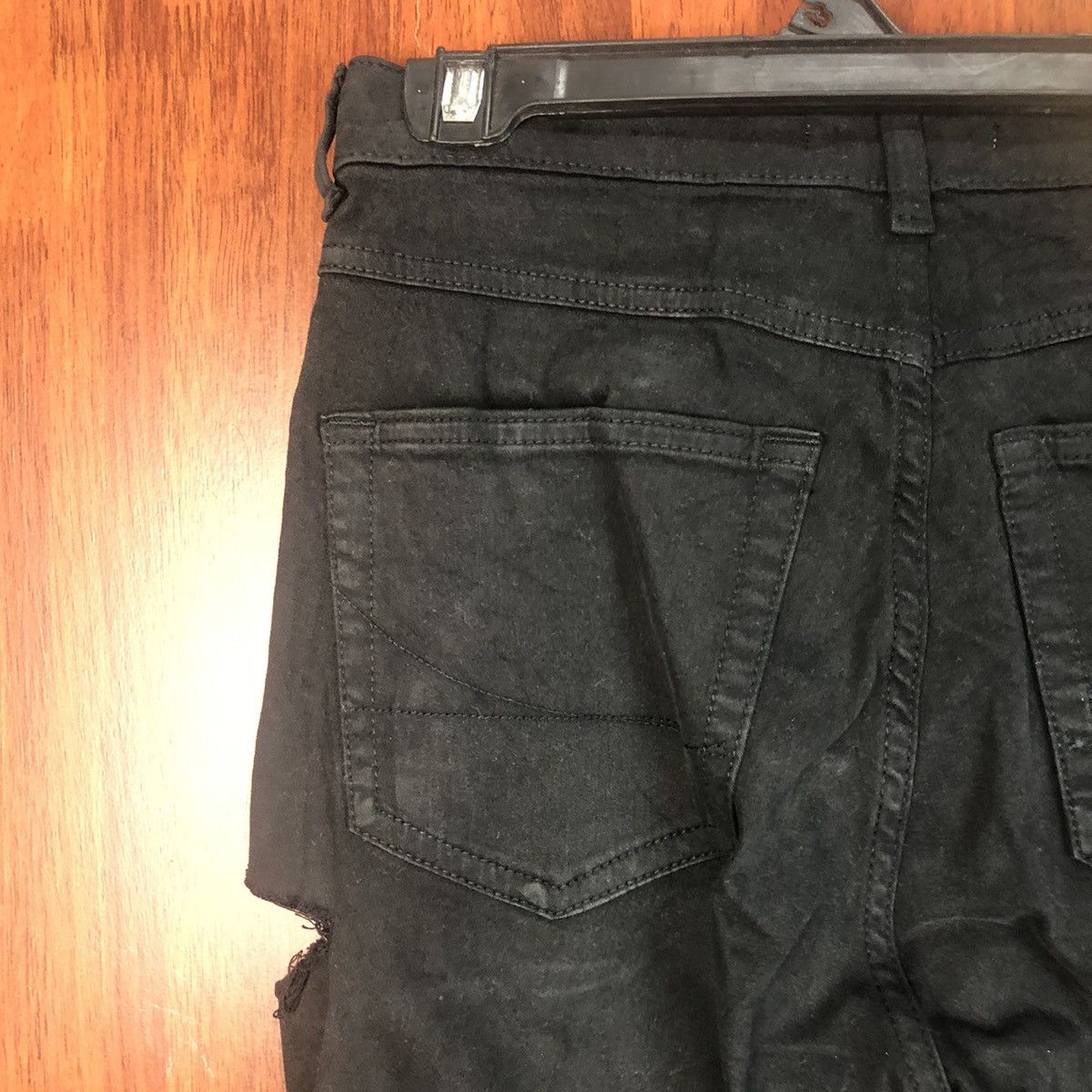 Japanese Brand Something Black Distressed ripped vintage Pants #7517 Size 28" / US 6 / IT 42 - 15 Thumbnail