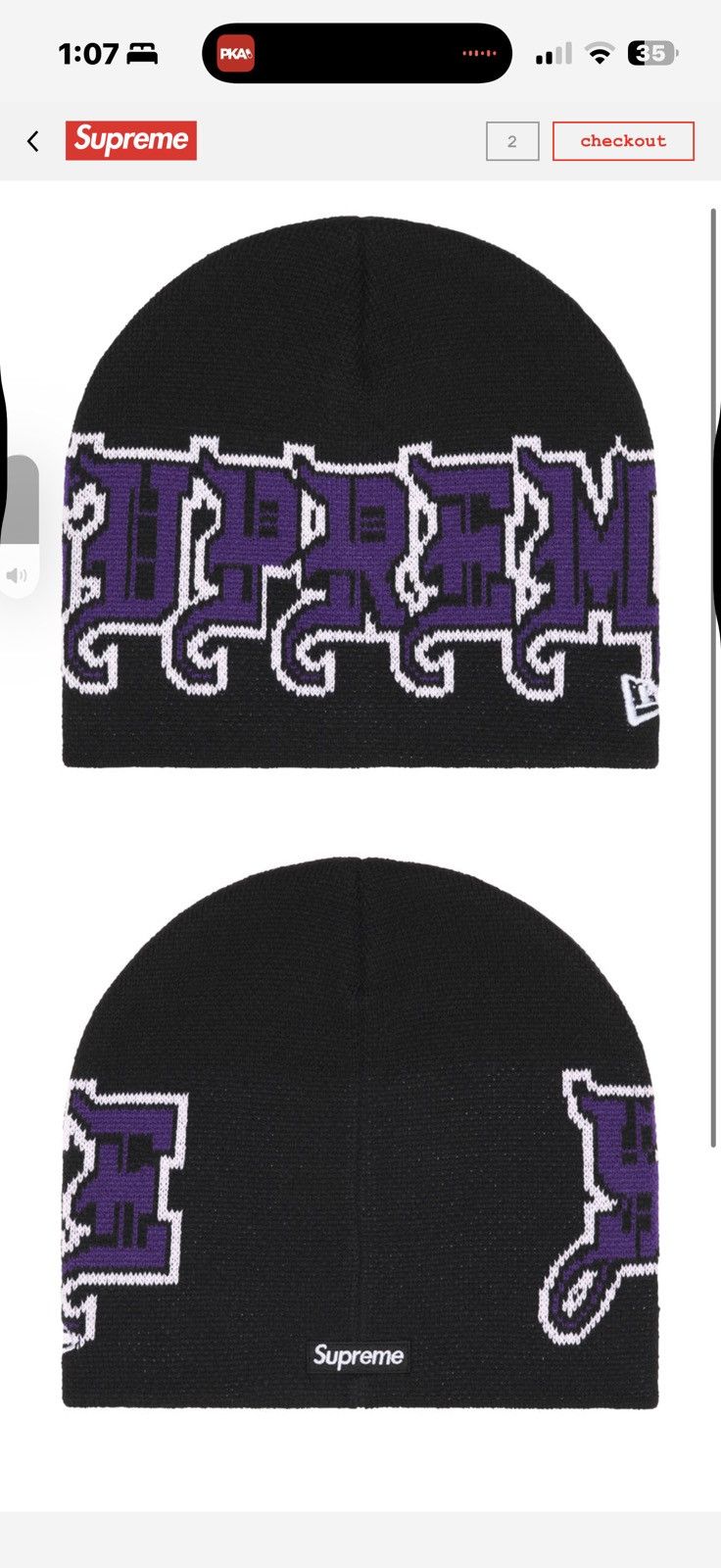 New Era × Supreme Supreme New Era Red Purple Box Logo Beanie | Grailed