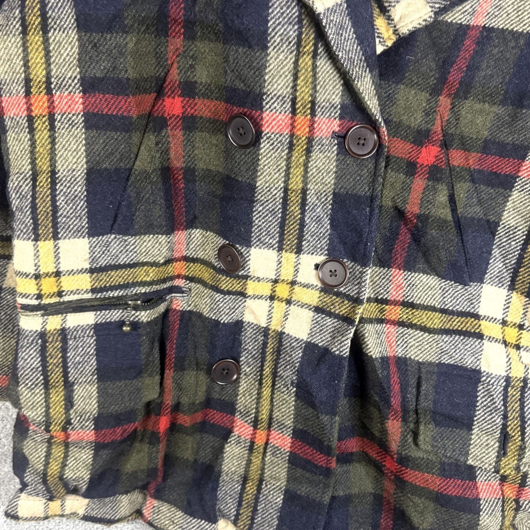 Ralph Lauren Ralph Lauren Jacket Womens Large Blue Plaid Wool Pea Coat Quilted Lined Pockets Size L / US 10 / IT 46 - 4 Thumbnail
