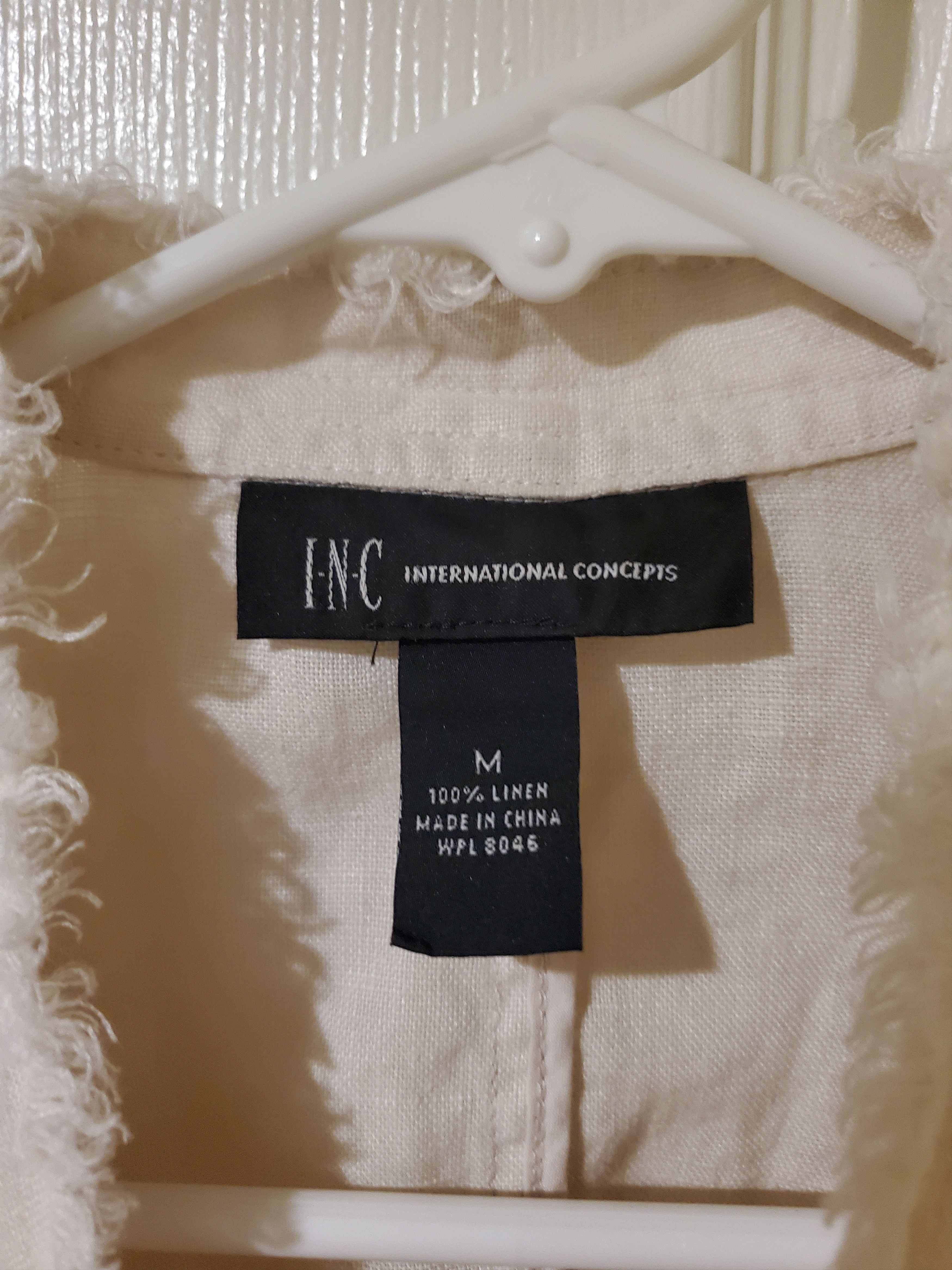 Vintage Vintage Cream Frayed Edge Linen Blazer (size M) Size M / US 6-8 / IT 42-44 - 3 Thumbnail