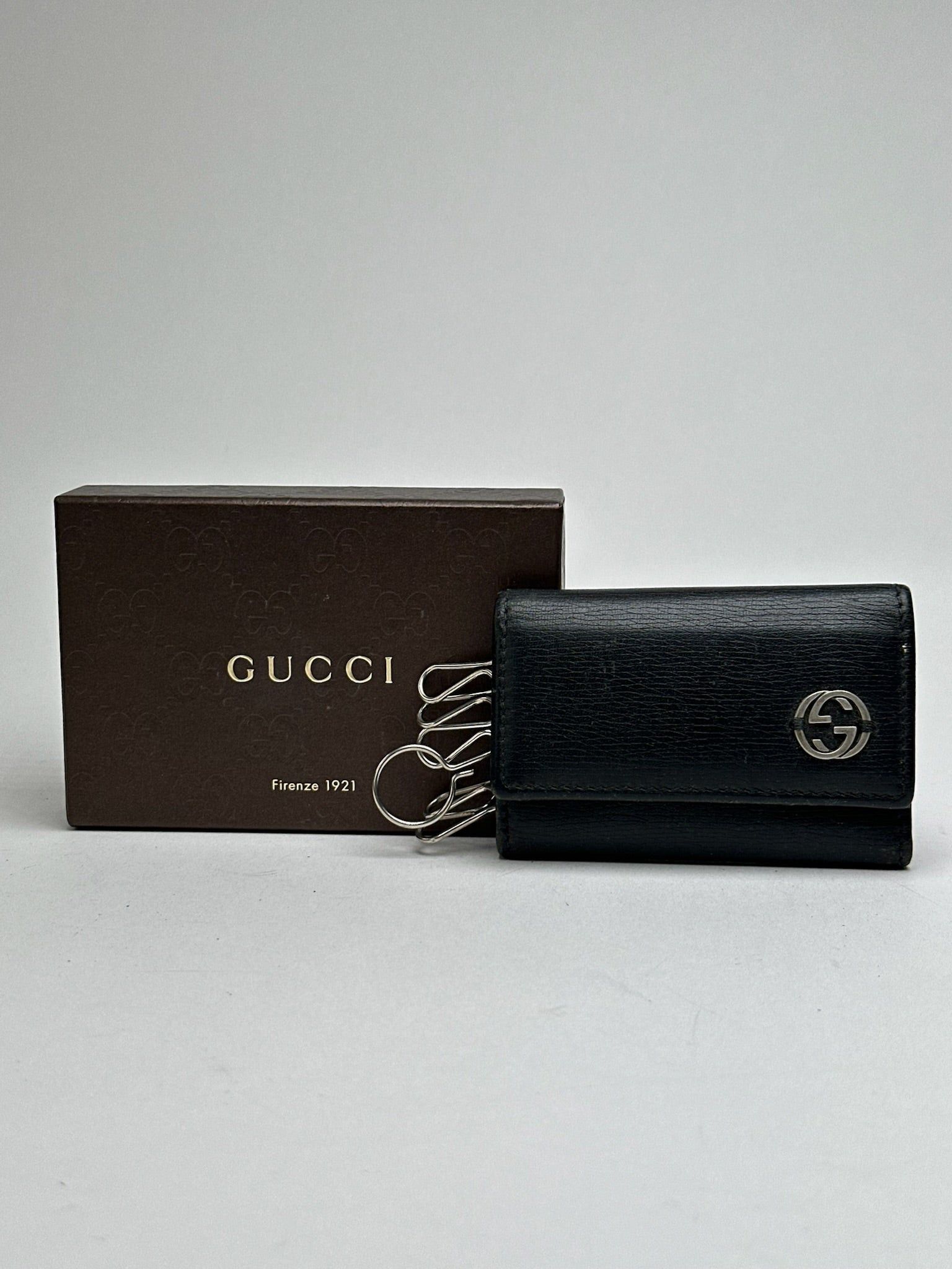 Gucci Vintage leather key holder black Size ONE SIZE - 1 Thumbnail