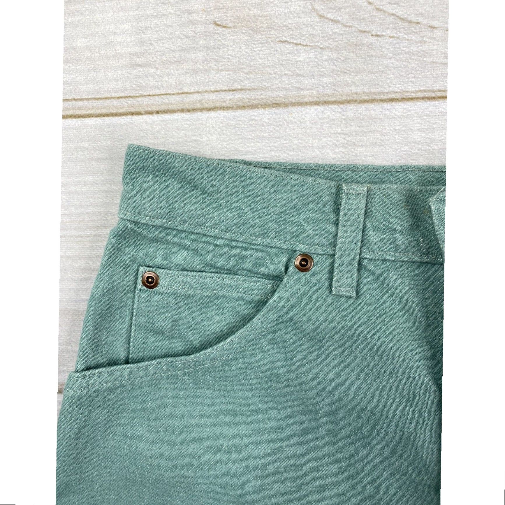 Lands' End Vtg Lands' End Jeans Shorts Womens 8 Green High Rise Denim 100% Cotton USA Made Bermuda Casual Travel Size 28" / US 6 / IT 42 - 2 Thumbnail
