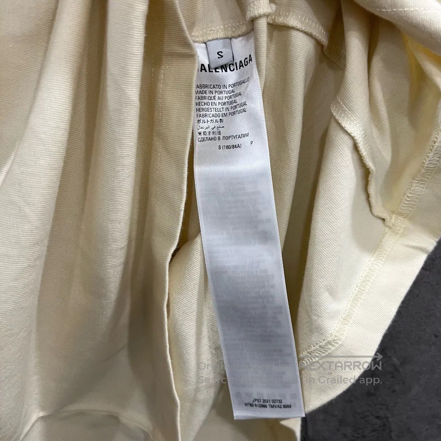 Balenciaga Balenciaga Latte Color Scissors Embroidered Logo Short Sle Size US S / EU 44-46 / 1 - 5 Thumbnail