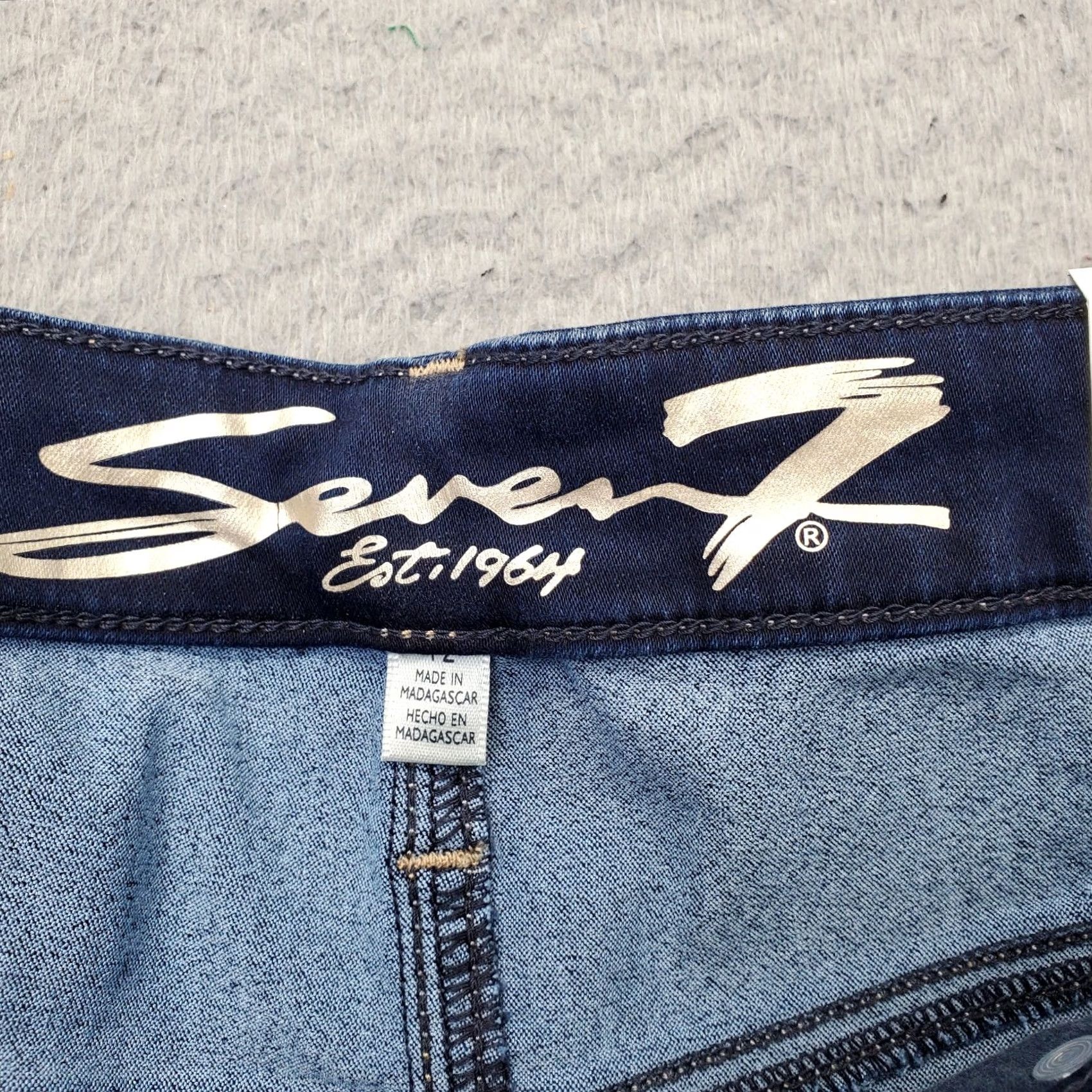 Vintage Seven7 Legging Jeans Women 12 Blue Denim Cotton Ultra High Rise Slim Fit Jegging Womens Size 12 Blue 29" Inseam 40.25" Outseam NWT Jeans Size 34" / US 12 / IT 48 - 7 Thumbnail