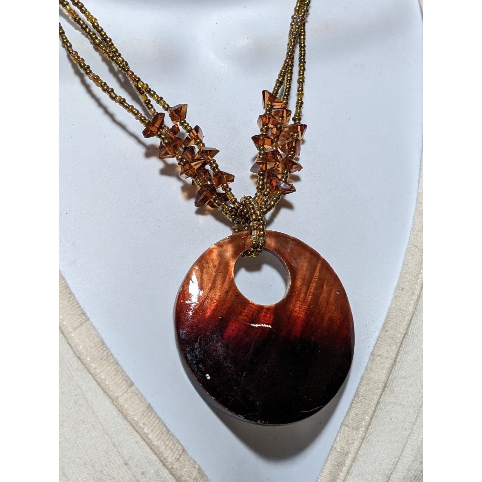 Other Mermaidcore Brown Beaded Shell Pendant Necklace Size ONE SIZE - 8 Thumbnail