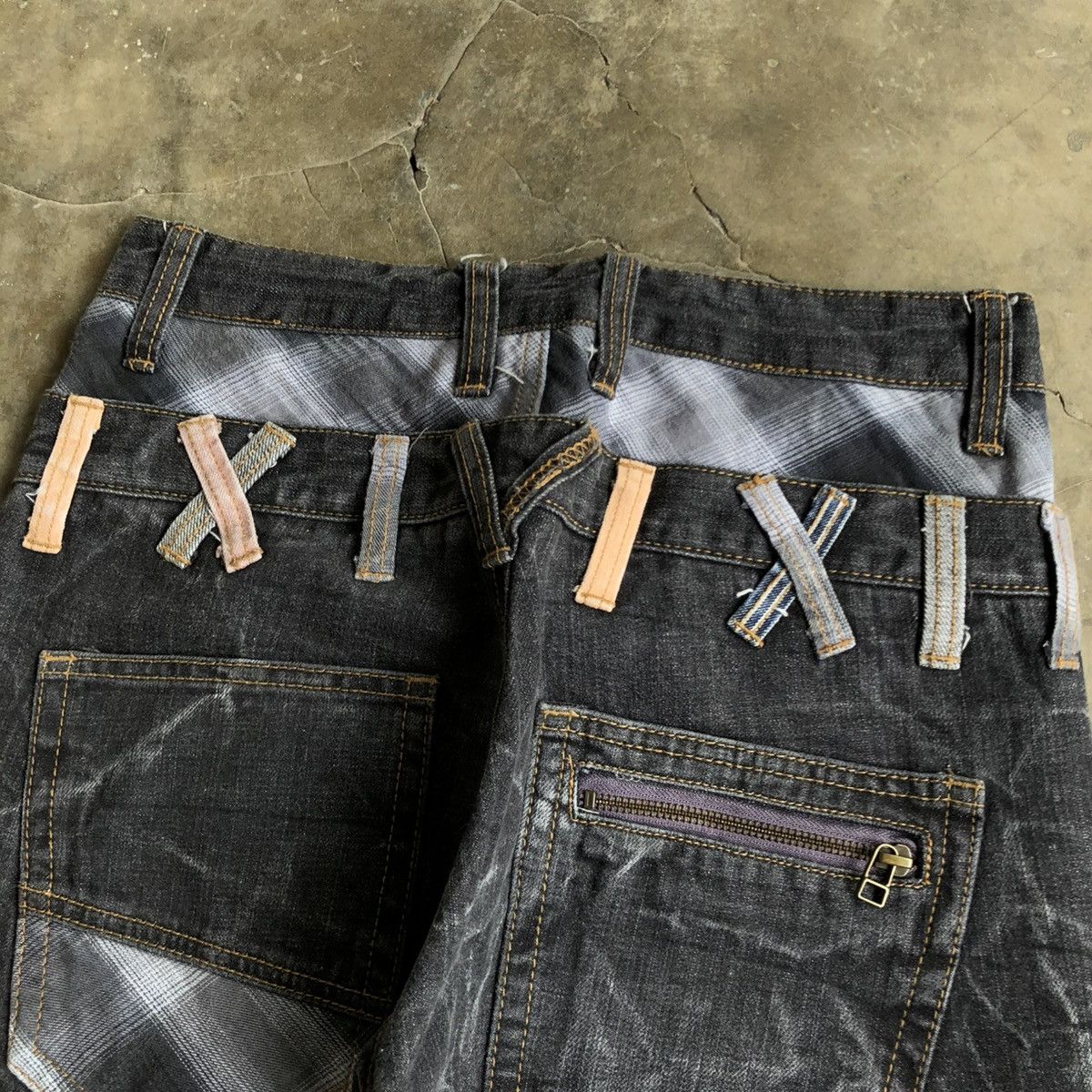 14th Addiction 2000s Nylaus Double Waist Denim Jeans Pant Faded Y2k Size US 28 / EU 44 - 10 Thumbnail