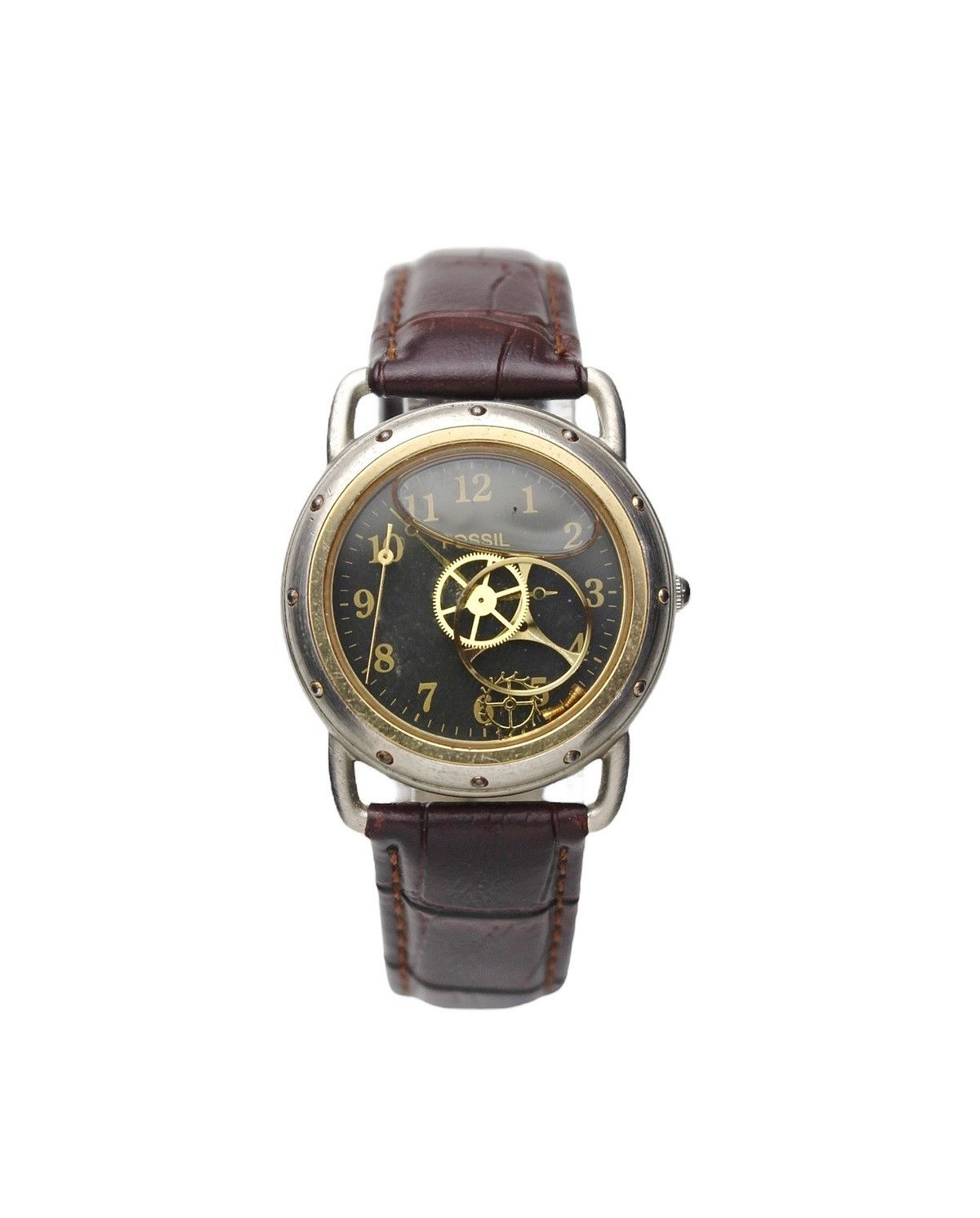 Archival Clothing x Fossil 2000S Fossil Steampunk Analog Watch in Silver, Men's