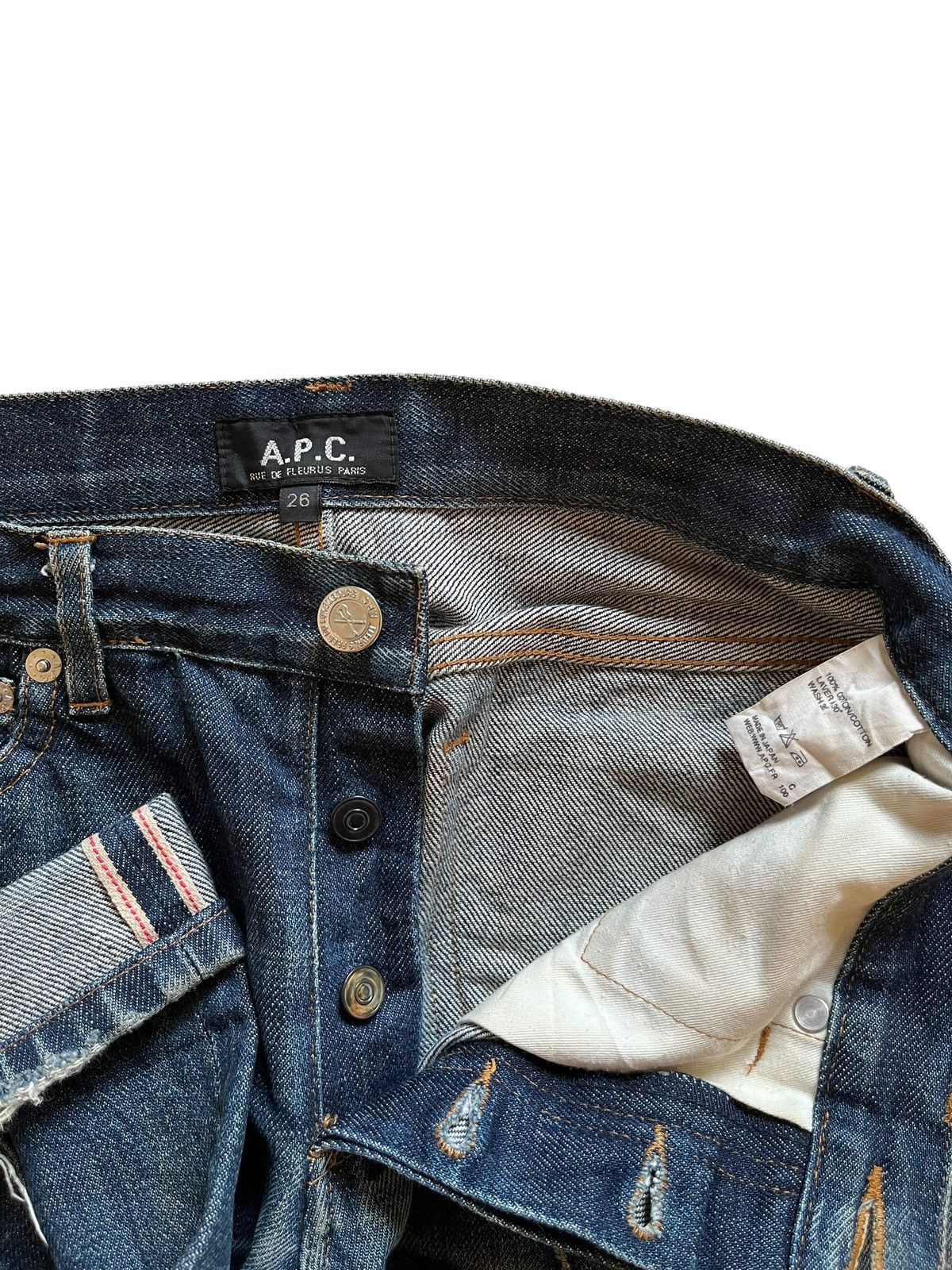 A.P.C. Vintage A.P.C Paris Selvedge Button Fly Mud Wash Jeans Size US 28 / EU 44 - 5 Thumbnail