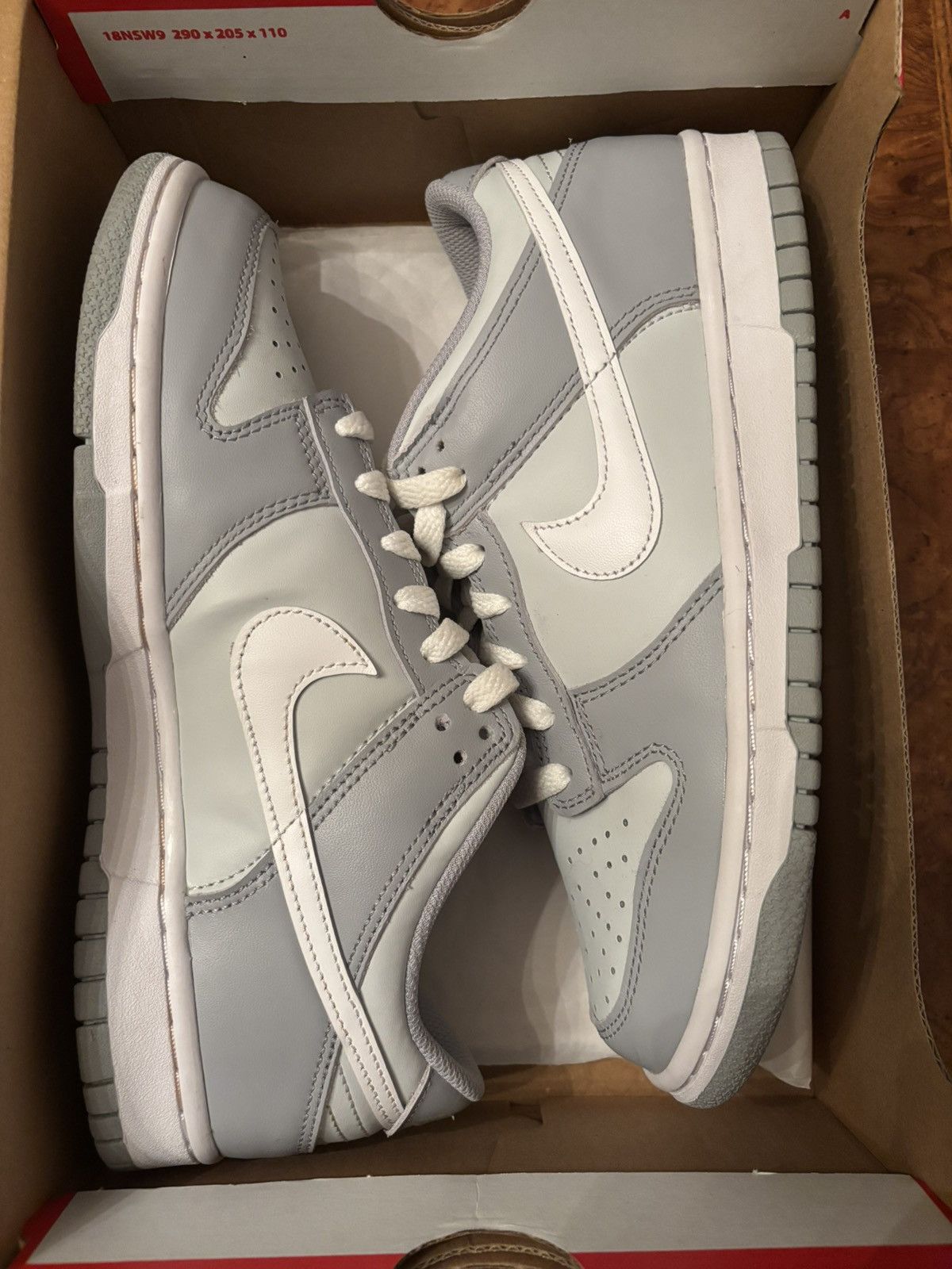 Nike Nike Dunk Low GS 'Pure Platinum Wolf Grey' Size US 6.5 / EU 39-40 - 8 Thumbnail
