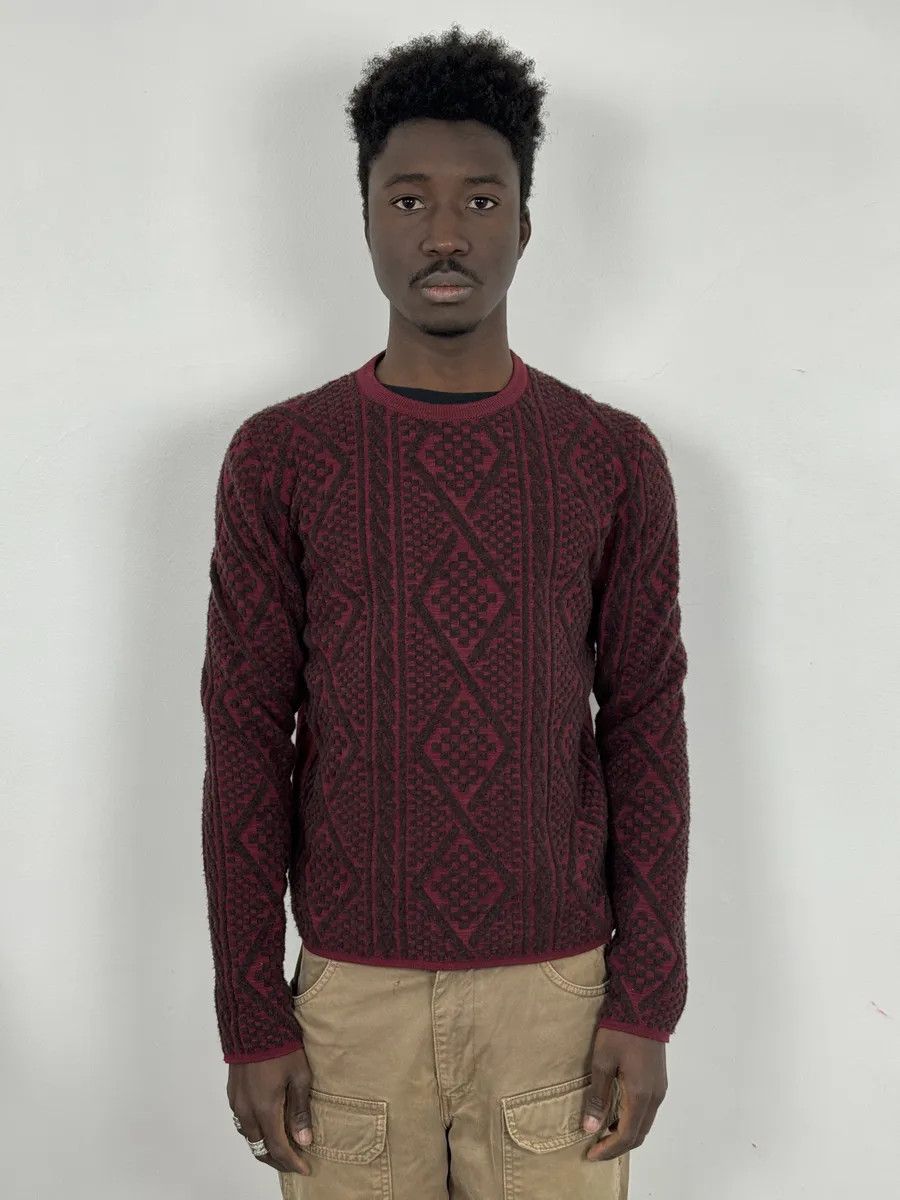 Balenciaga Balenciaga Red Two Tone Sweater Size US XS / EU 42 / 0 - 3 Thumbnail