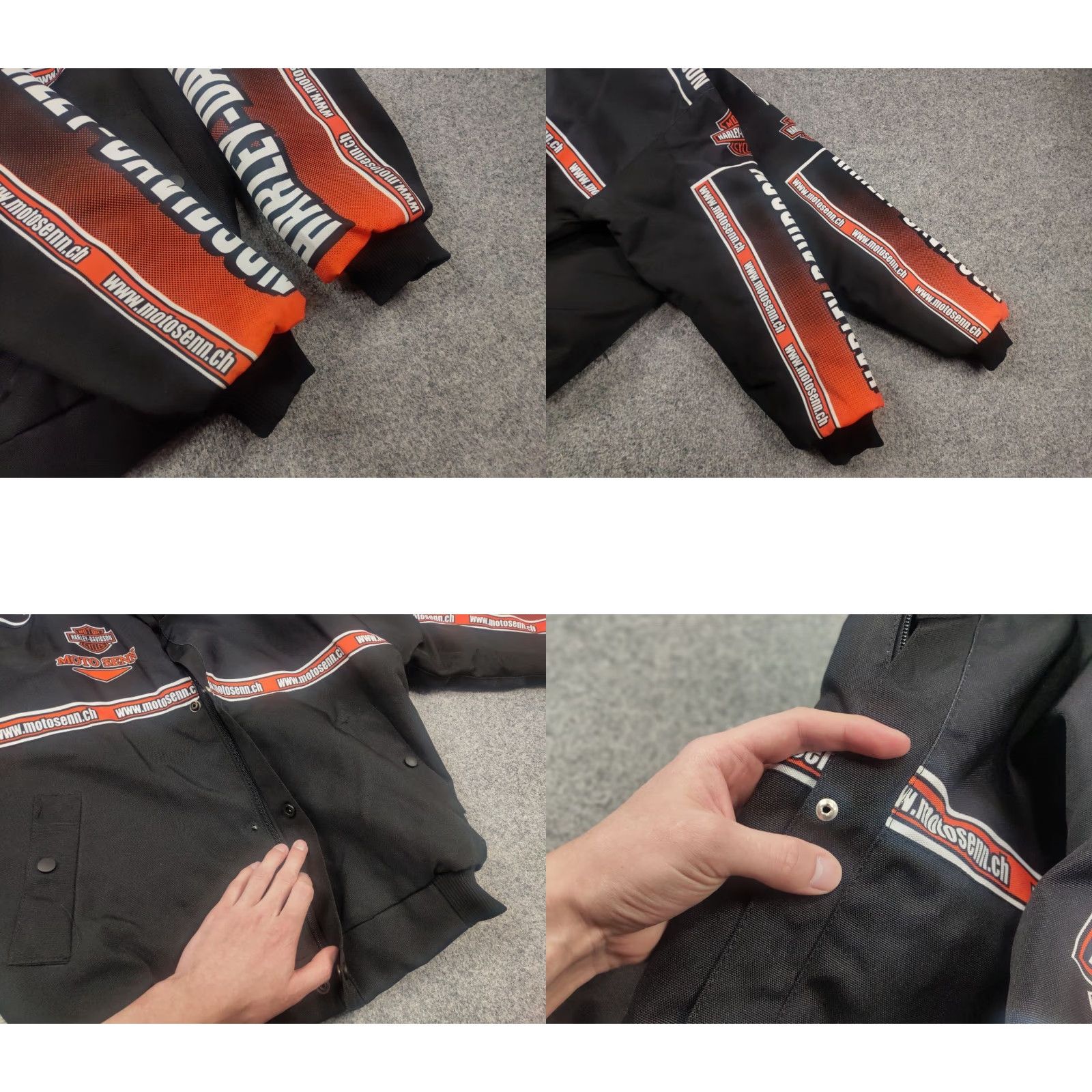 Harley Davidson VINTAGE Harley-Davidson Racing Black Jacket Bomber Moto Bike All Logo Y2K Style Size US S / EU 44-46 / 1 - 8 Thumbnail
