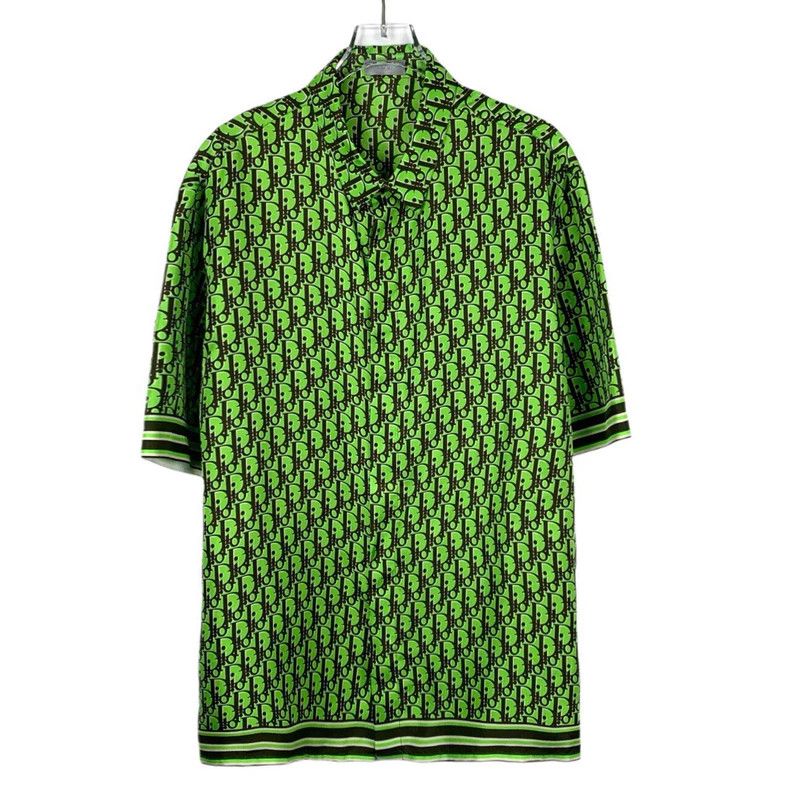 Dior Dior Logo full print mulberry silk green lapel short-sleeve Size US XS / EU 42 / 0 - 1 Thumbnail