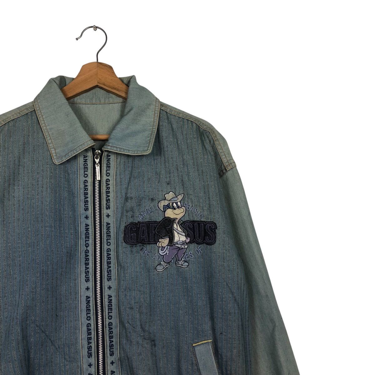 Japanese Brand 📌Vintage Denim Jacket Cartoon Big Logo Angelo Garbasus Size US M / EU 48-50 / 2 - 7 Thumbnail