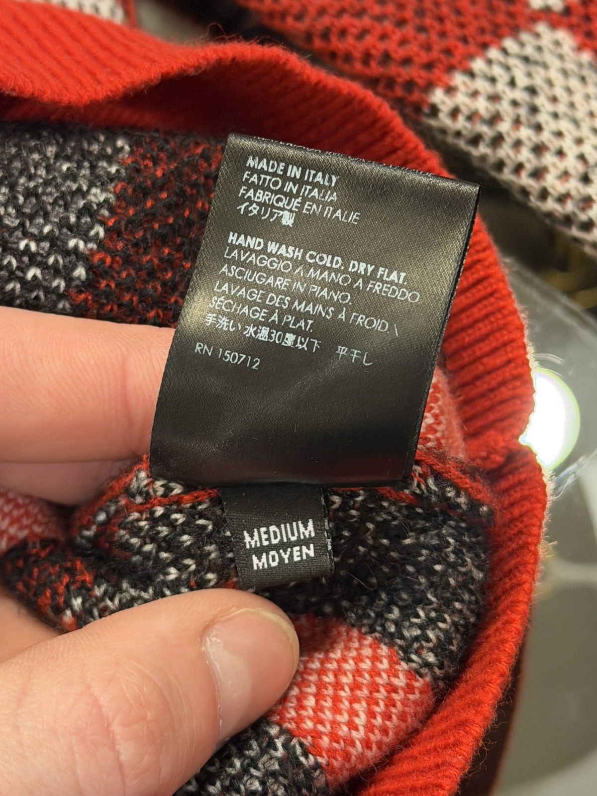 Amiri Amiri Checker Kniw Sweater - Grey/Red Size US M / EU 48-50 / 2 - 6 Thumbnail