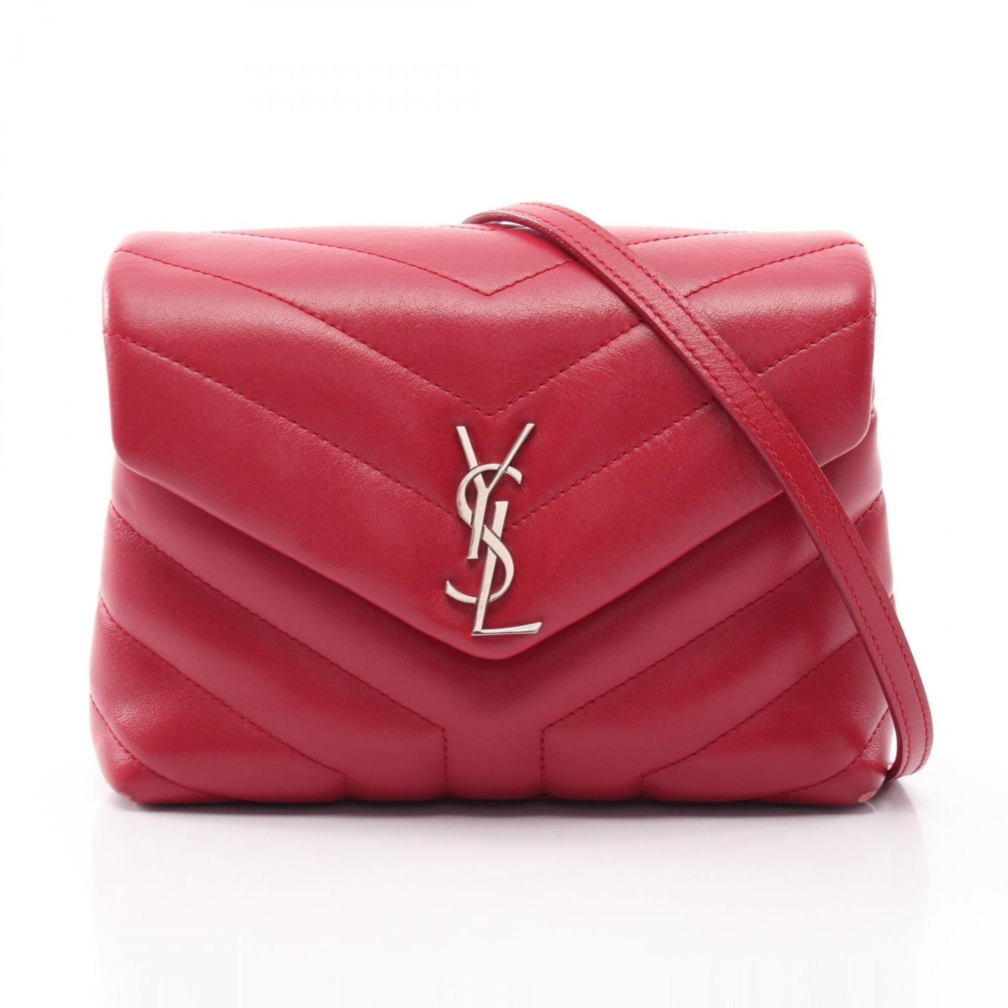 Saint Laurent Paris Yves Saint Laurent Paris Toy Bag Lulu Shoulder Handbag Leather Women's Red 467072 Size ONE SIZE - 1 Thumbnail