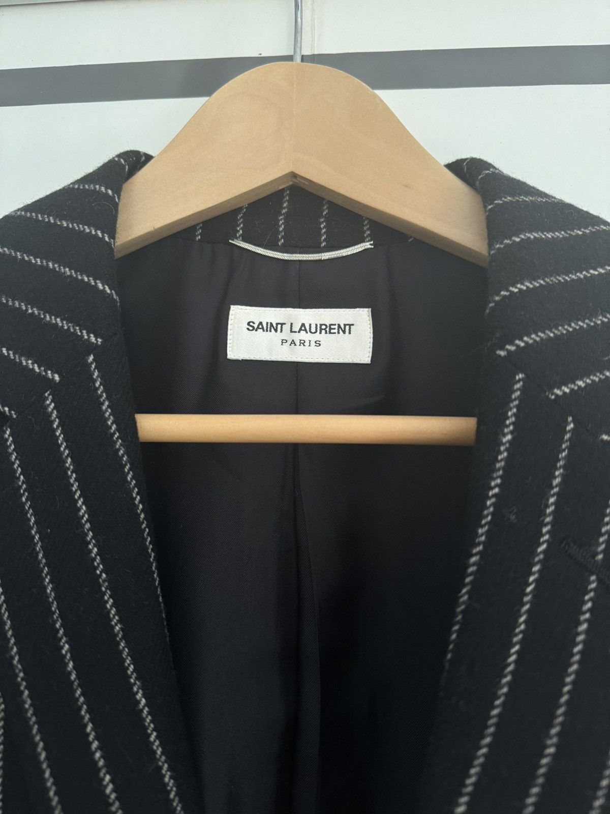 Hedi Slimane × Saint Laurent Paris FW15 Runway Chalk Stripe Jacket 46 Size 46R - 4 Thumbnail